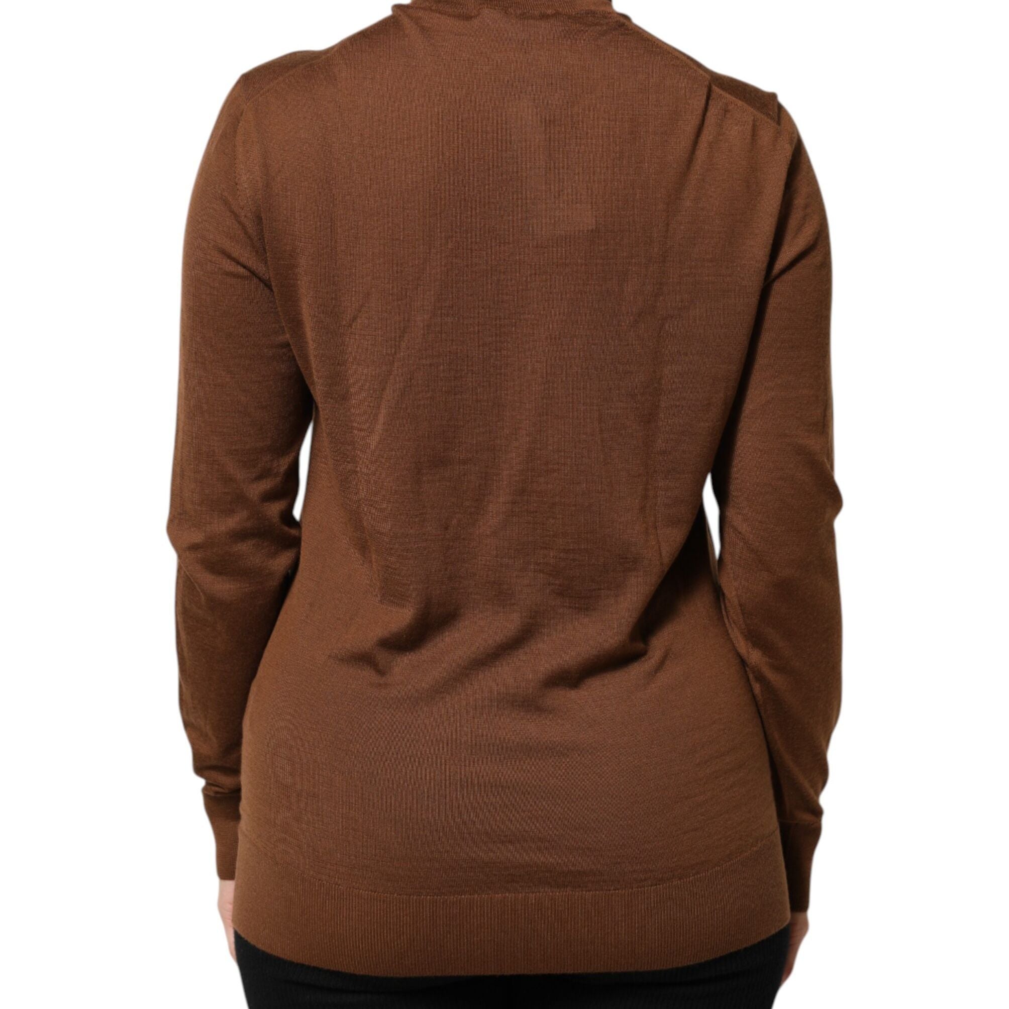 Dolce & Gabbana Brown Cashmere Turtle Neck Pullover Sweater