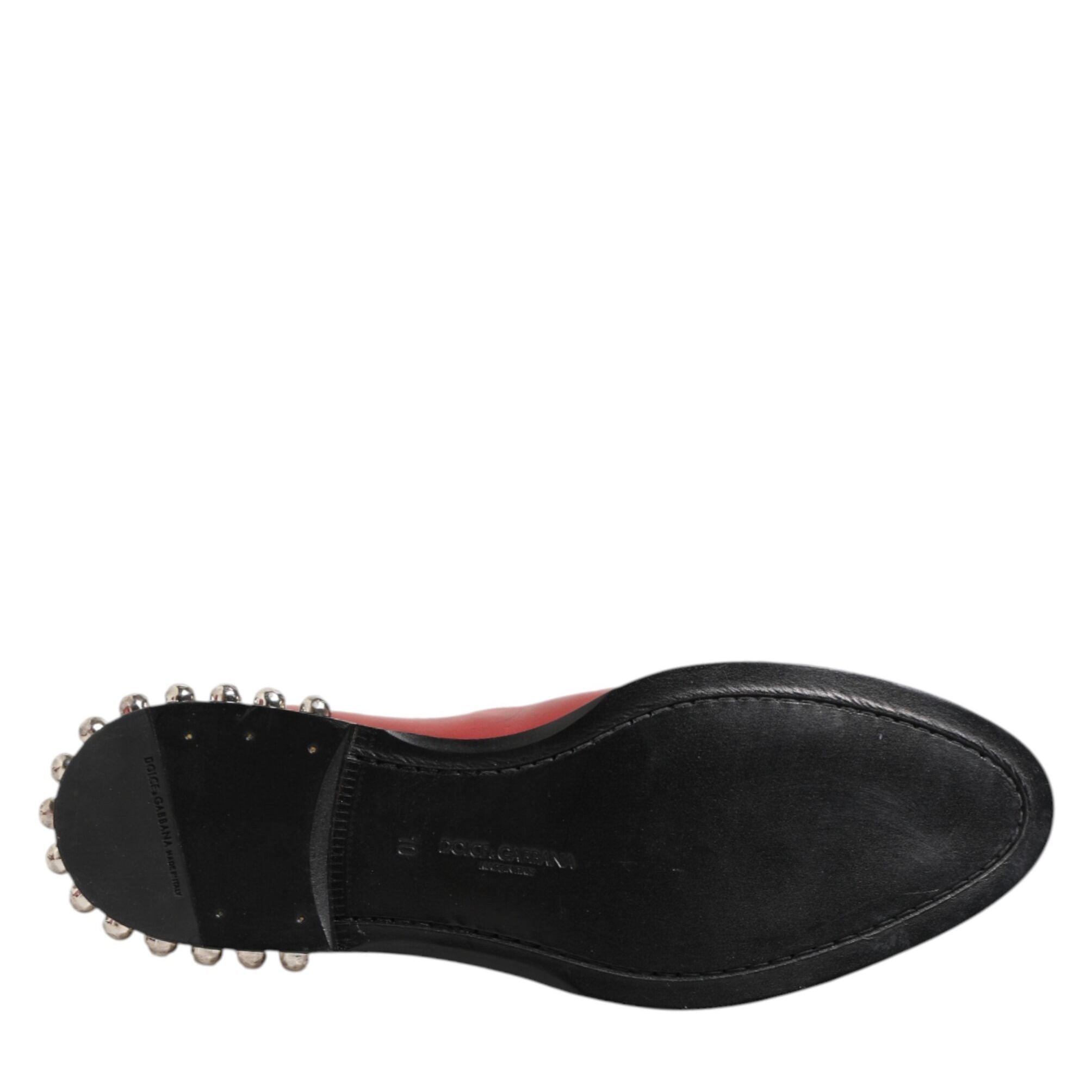 Dolce & Gabbana Red Studded Chelsea Short Ankle Boots Shoes