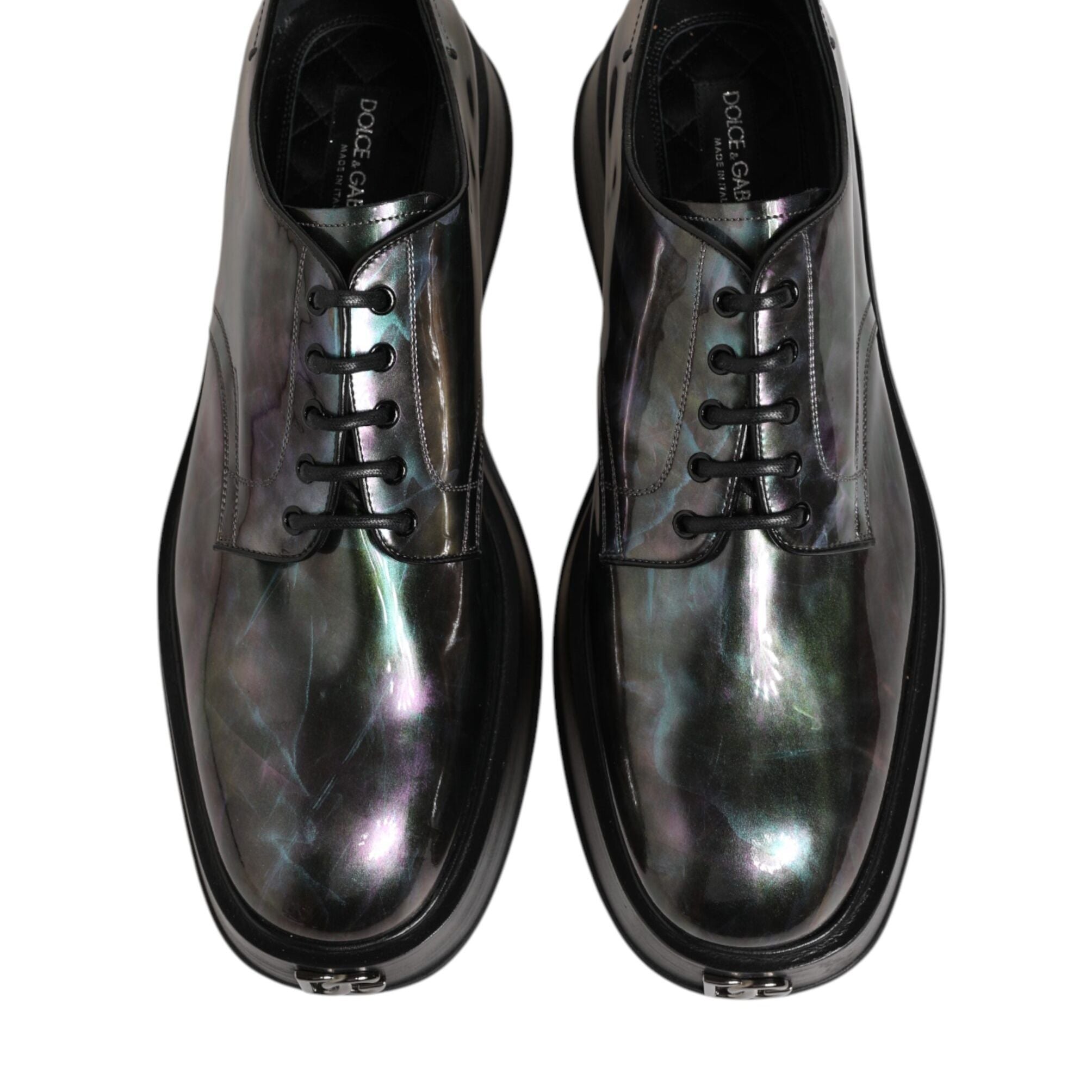 Dolce & Gabbana Multicolor Leather Lace-up Men Formal Derby Shoes