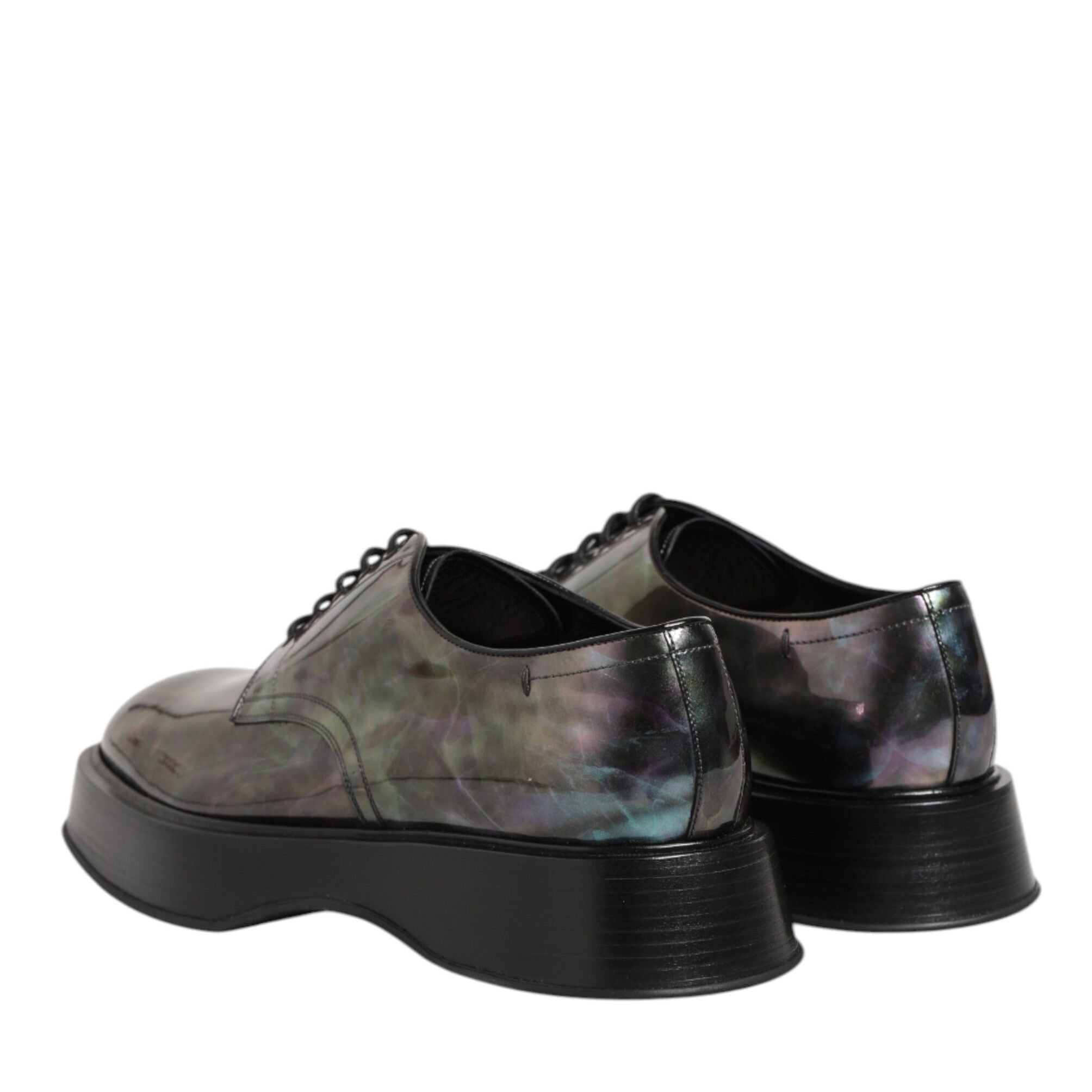 Dolce & Gabbana Multicolor Leather Lace-up Men Formal Derby Shoes