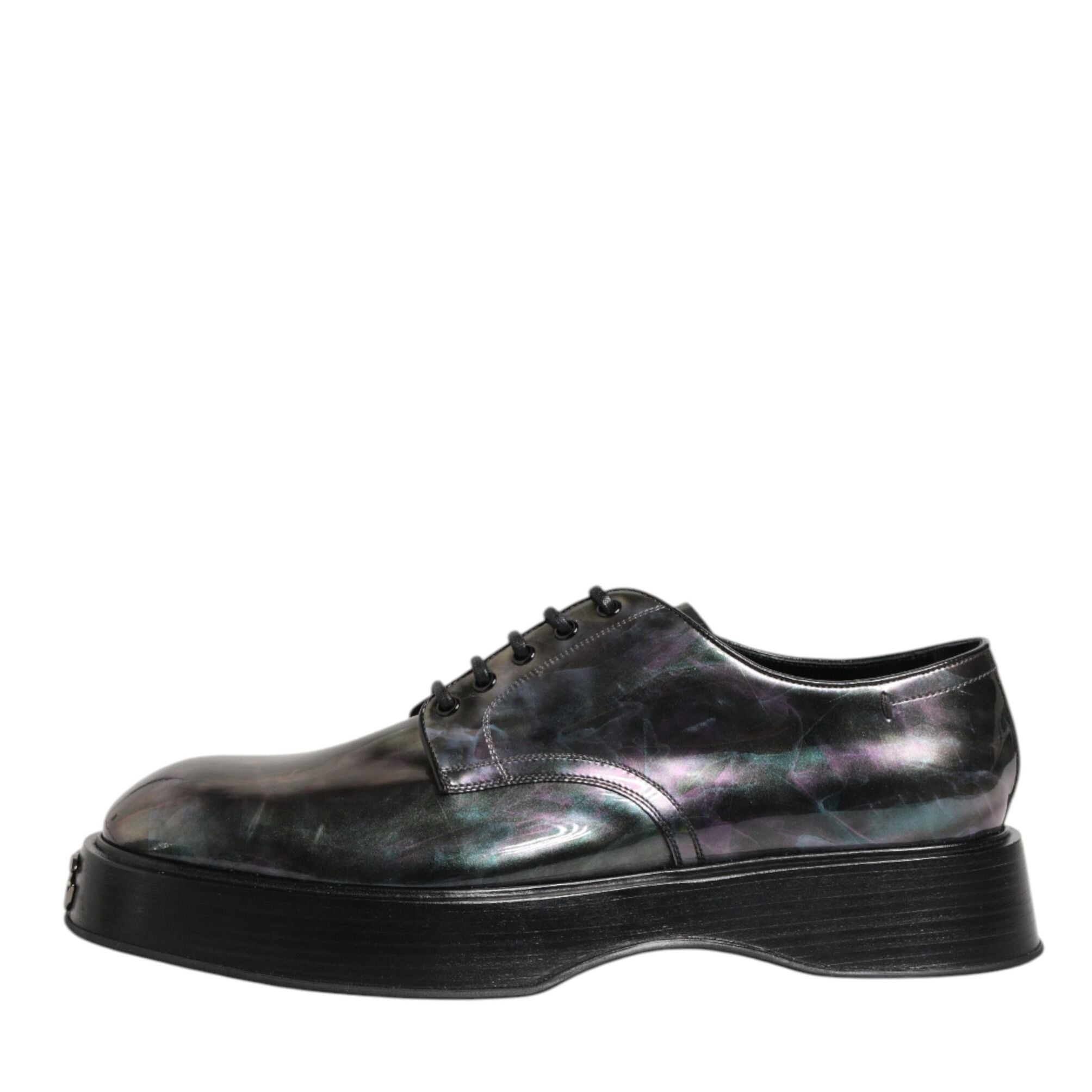 Dolce & Gabbana Multicolor Leather Lace-up Men Formal Derby Shoes