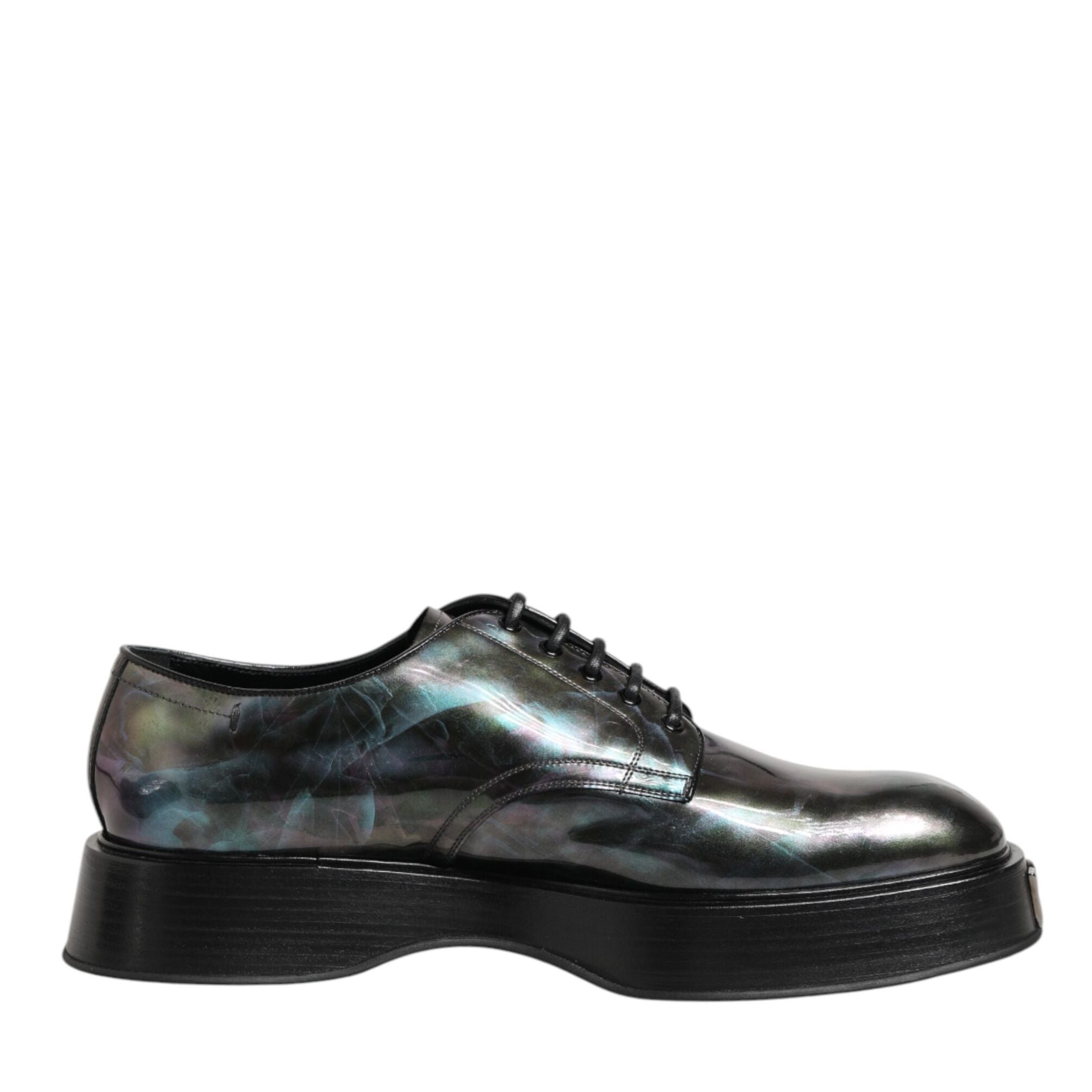 Dolce & Gabbana Multicolor Leather Lace-up Men Formal Derby Shoes