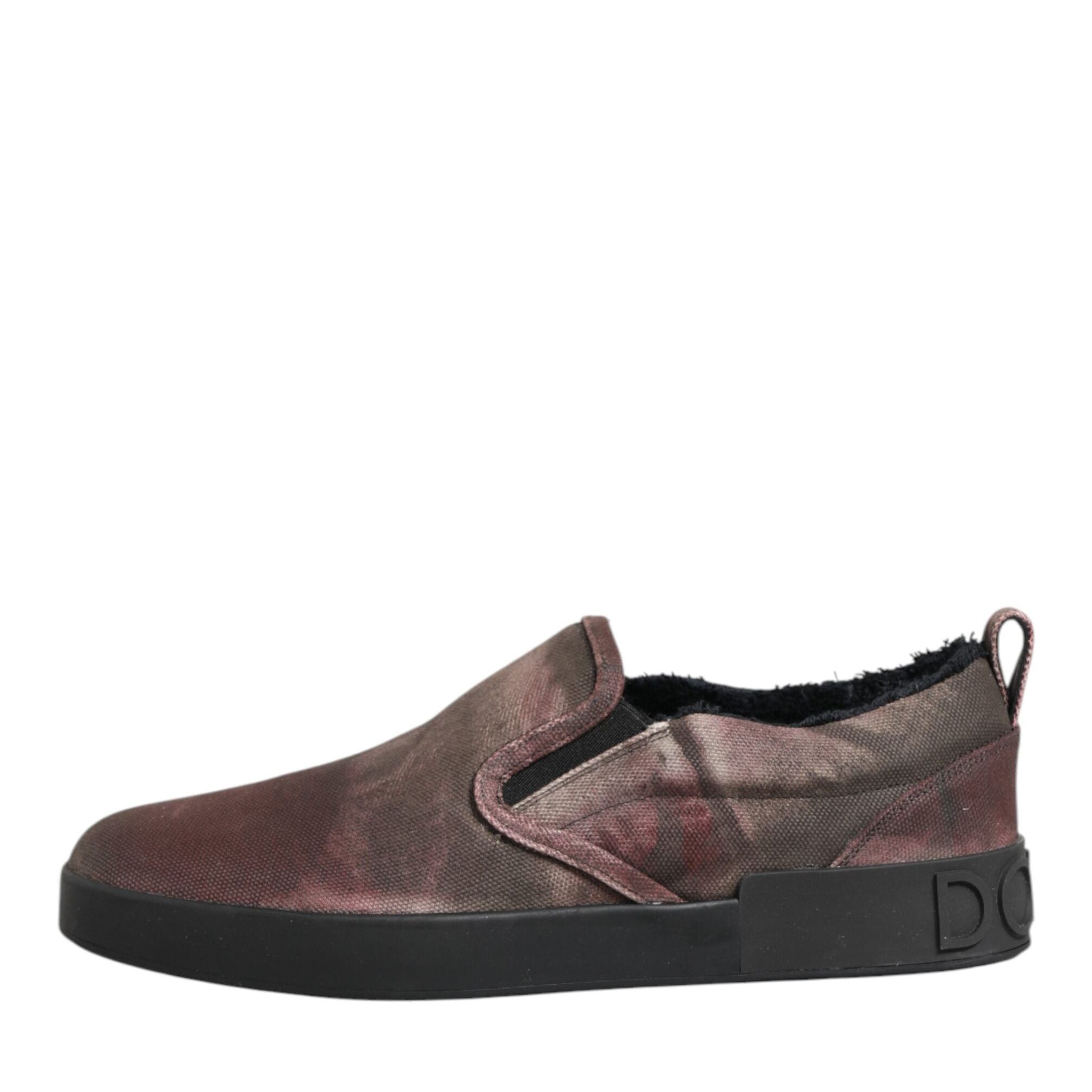 Dolce & Gabbana Multicolor Cotton Low Top Slip On Men Sneakers Shoes
