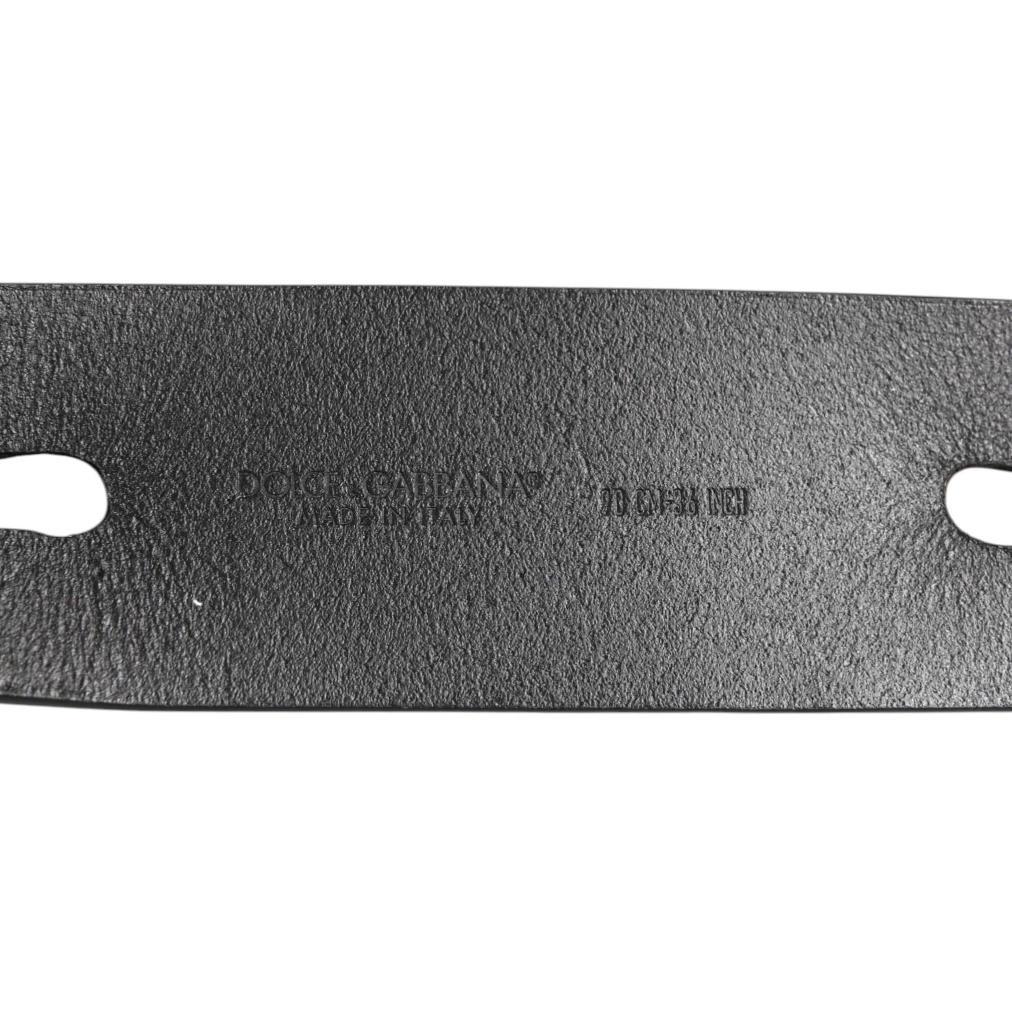 Dolce & Gabbana Black Double Strap Leather Silver Buckle Belt