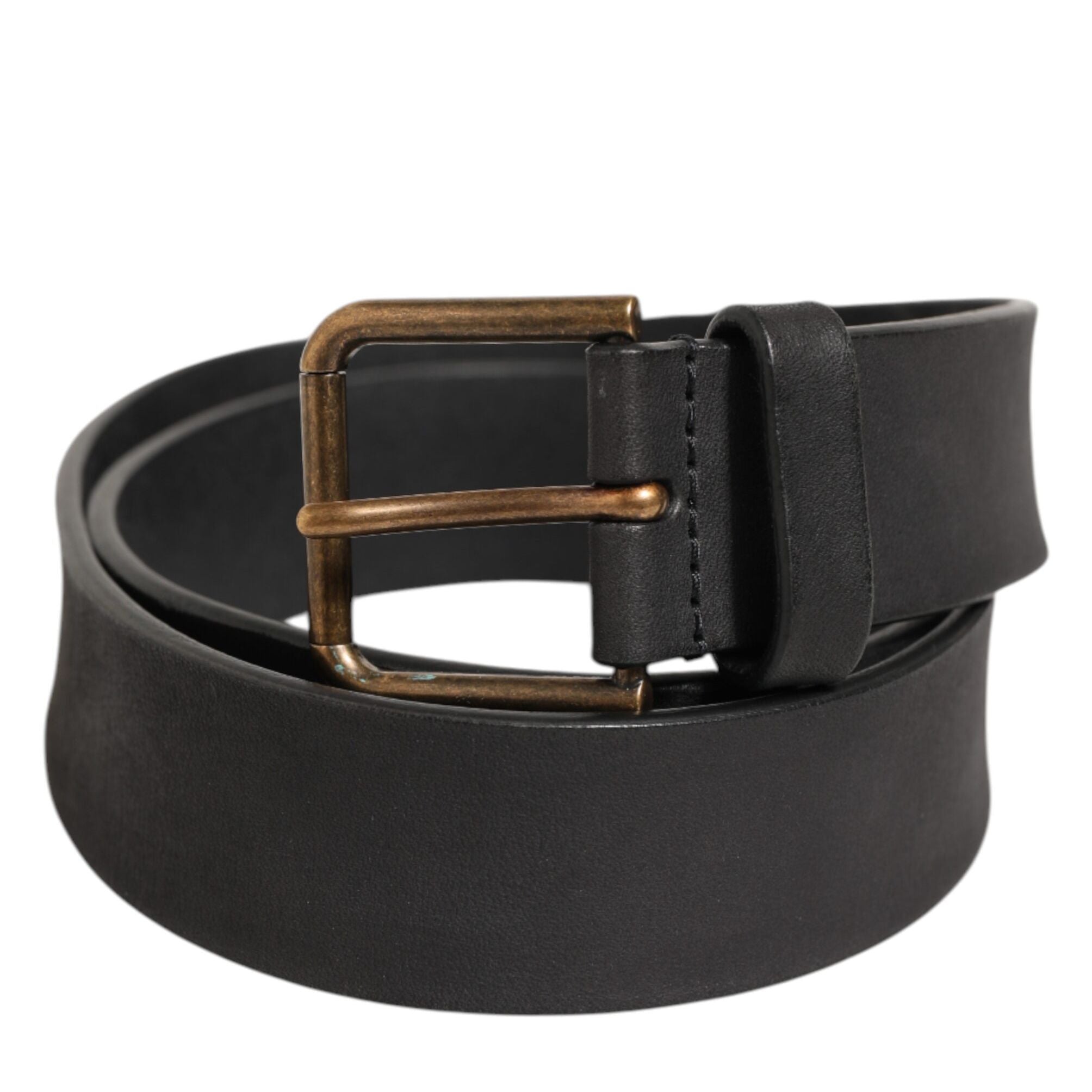 Dolce & Gabbana Black Leather Metal Buckle Classic Men Belt