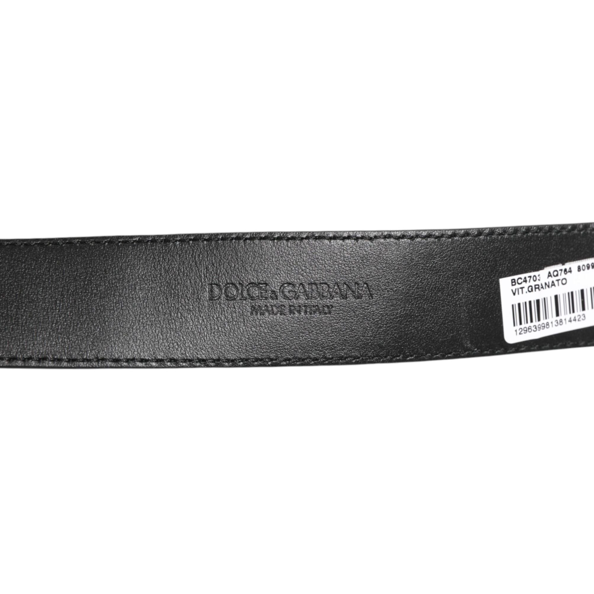 Dolce & Gabbana Black Leather Classic Metal Logo Buckle Belt
