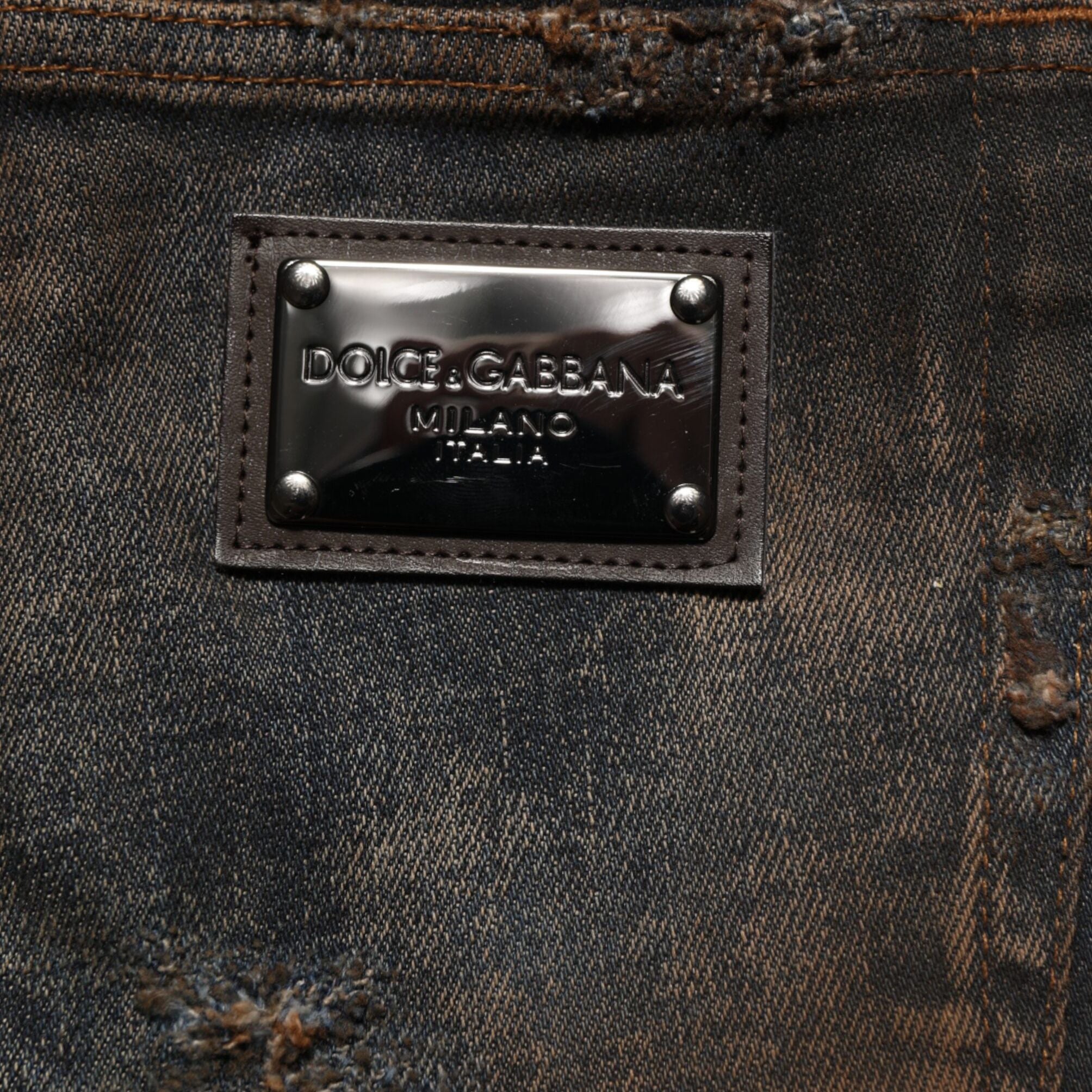 Dolce & Gabbana Black Cotton Skinny Tattered Men Denim Jeans