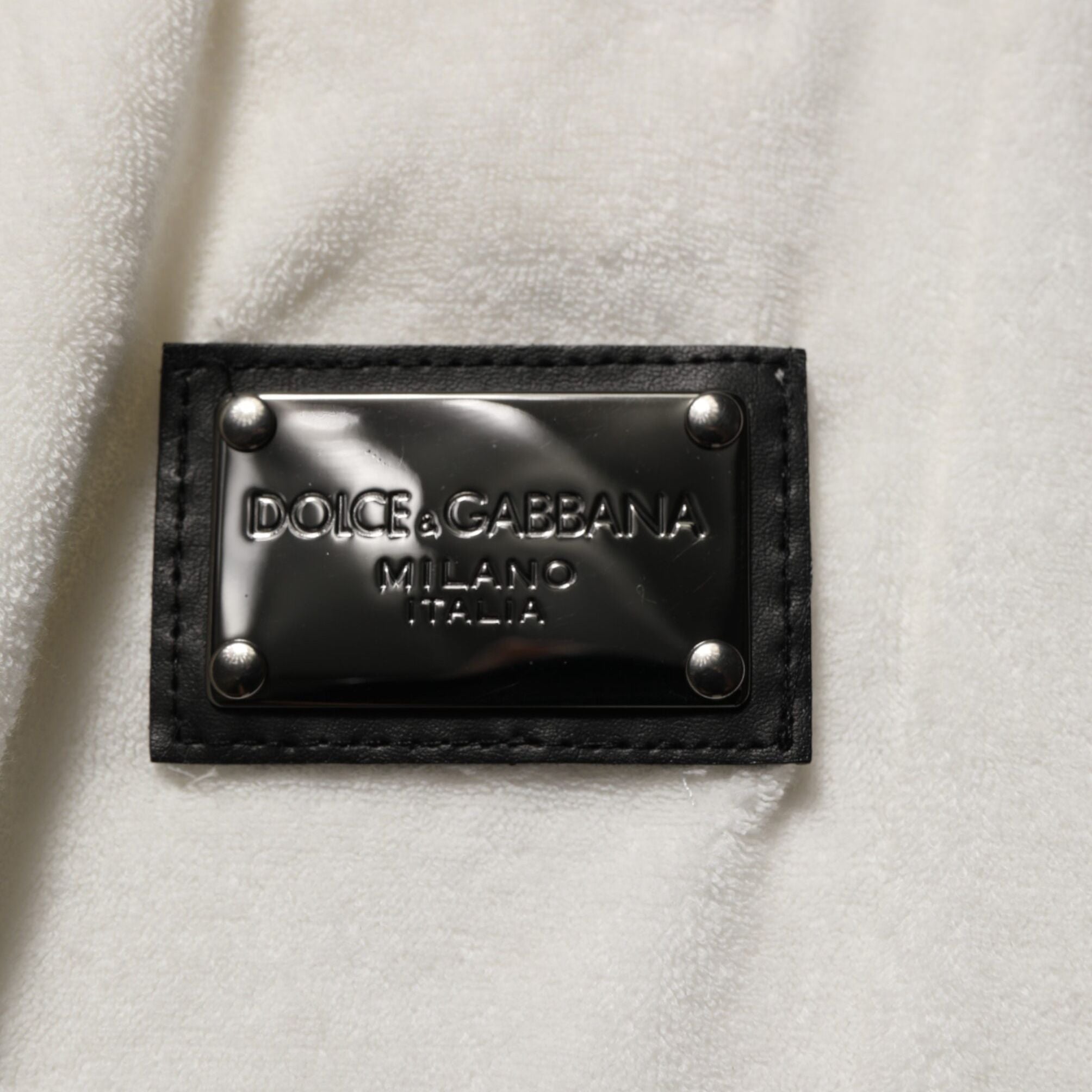 Dolce & Gabbana White Cotton Logo Plaque Men Bermuda Shorts