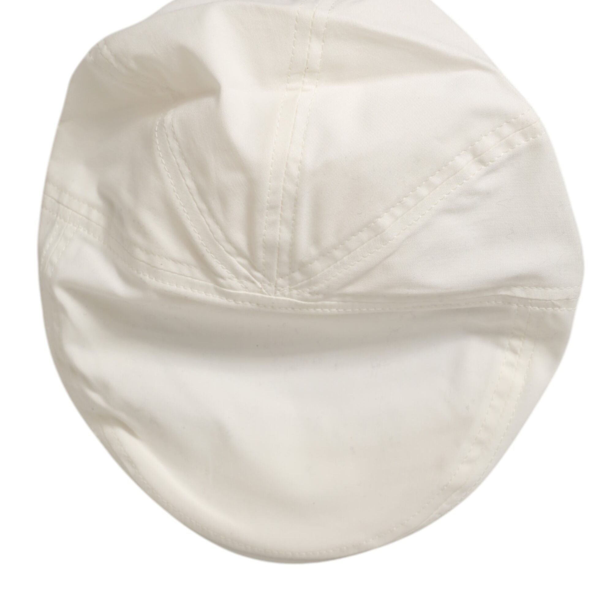 Dolce & Gabbana White Cotton Blend Leather Trim Flat Men Cap Hat