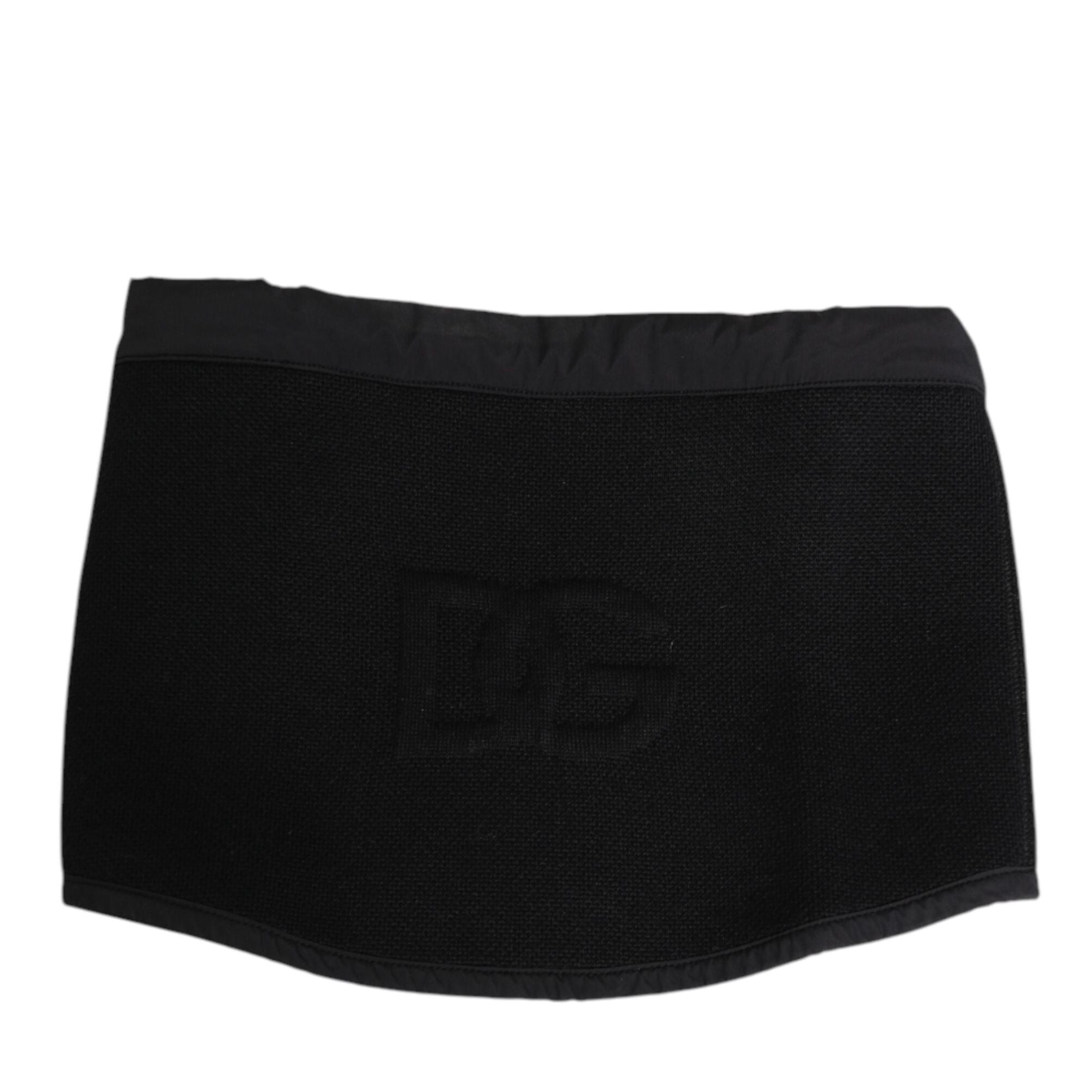 Dolce & Gabbana Black Lace Stole Knitted DG Logo Men One Size Scarf