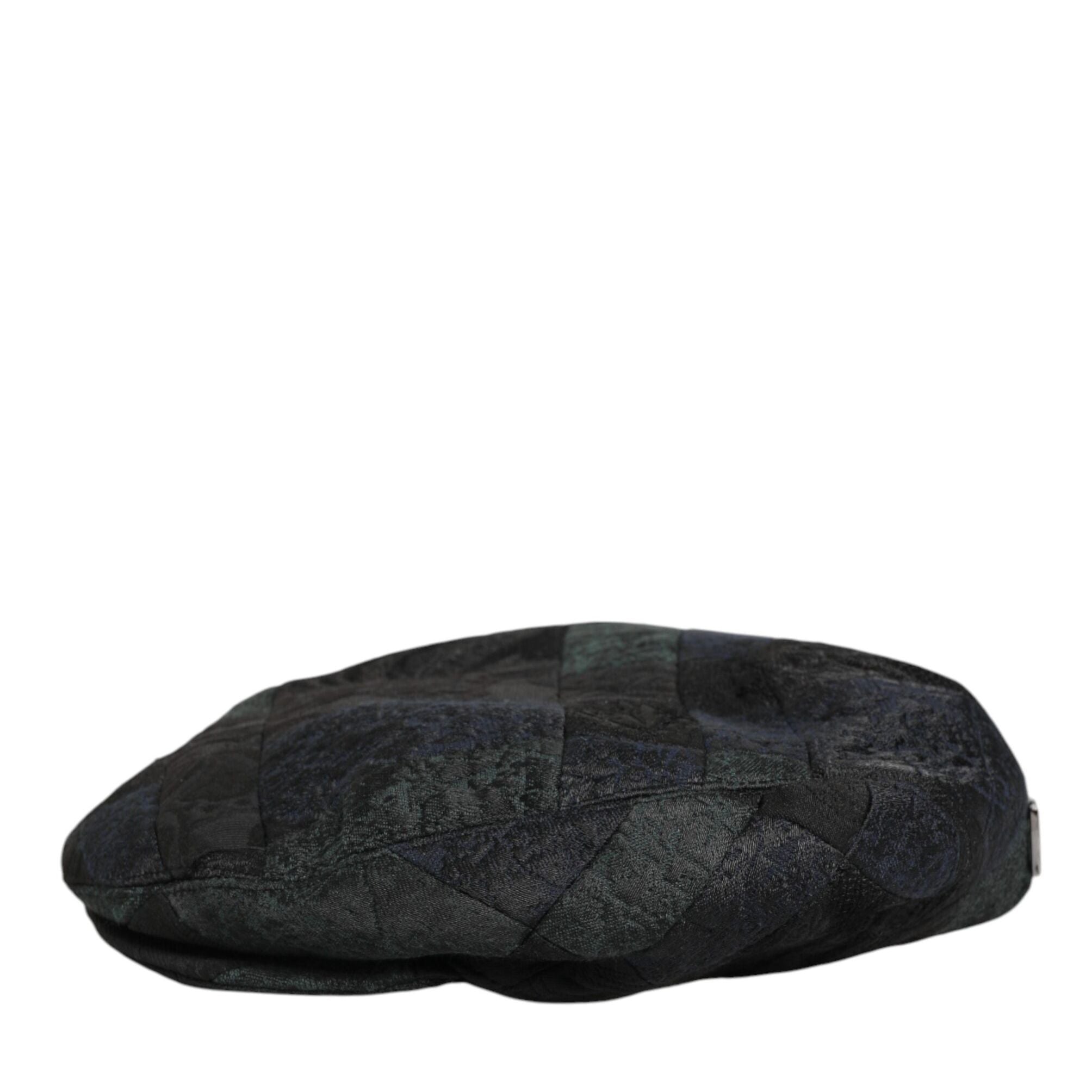 Dolce & Gabbana Black Polyester Newsboy Men Cloth Capello Hat