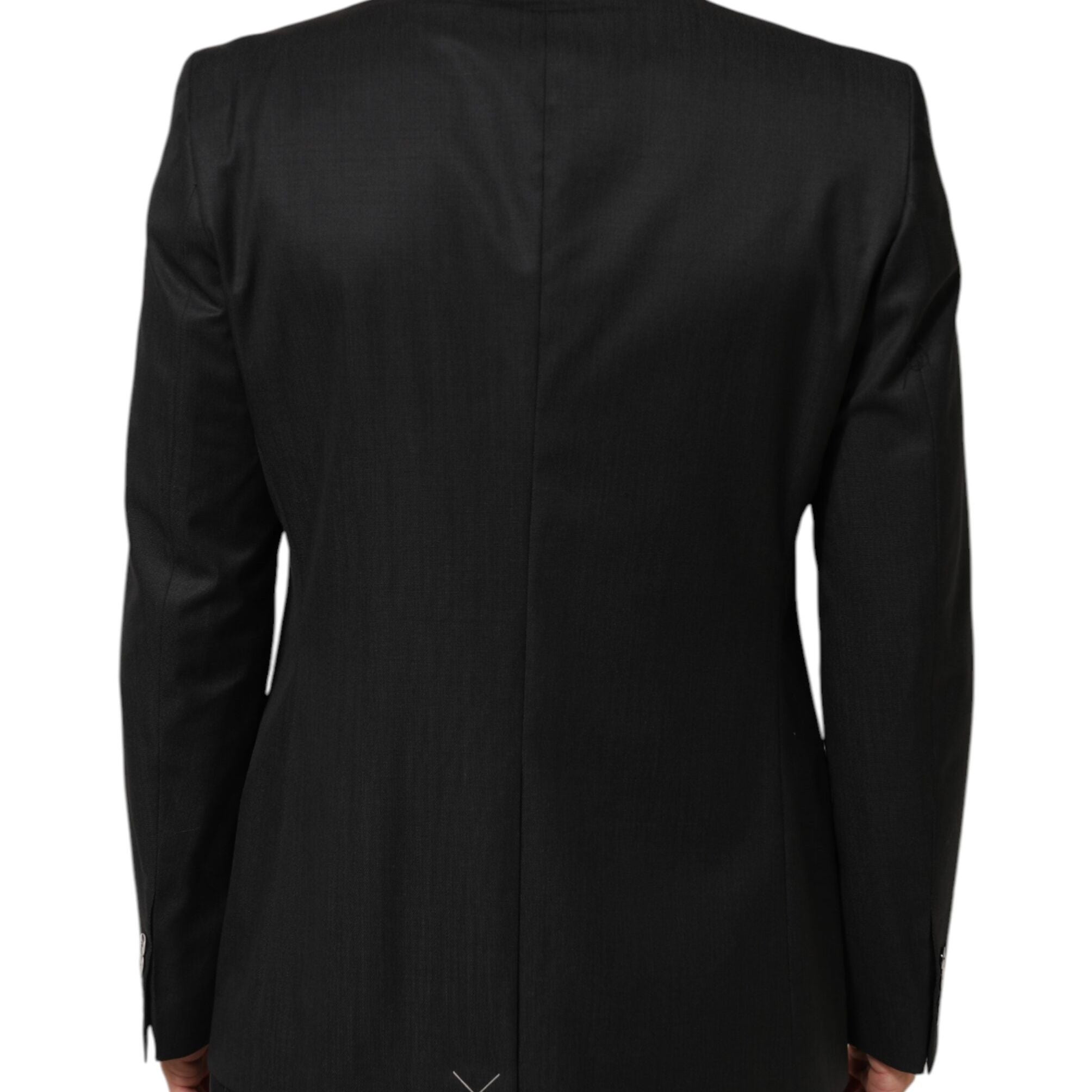 Dolce & Gabbana Dark Gray Single Breasted Men Coat MARTINI Blazer