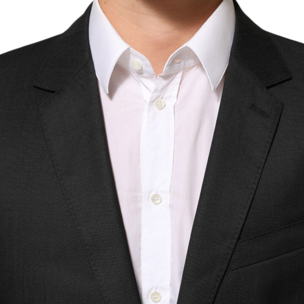 Dolce & Gabbana Dark Gray Single Breasted Men Coat MARTINI Blazer