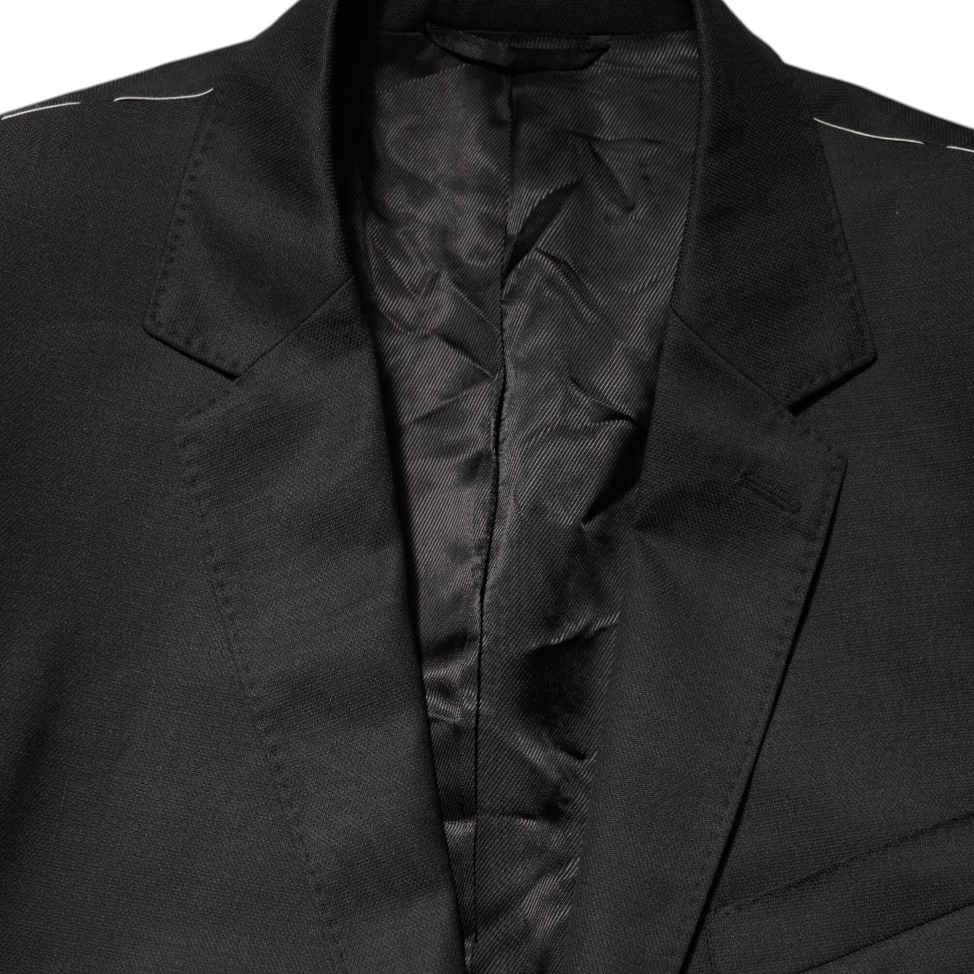 Dolce & Gabbana Dark Gray Single Breasted Men Coat MARTINI Blazer