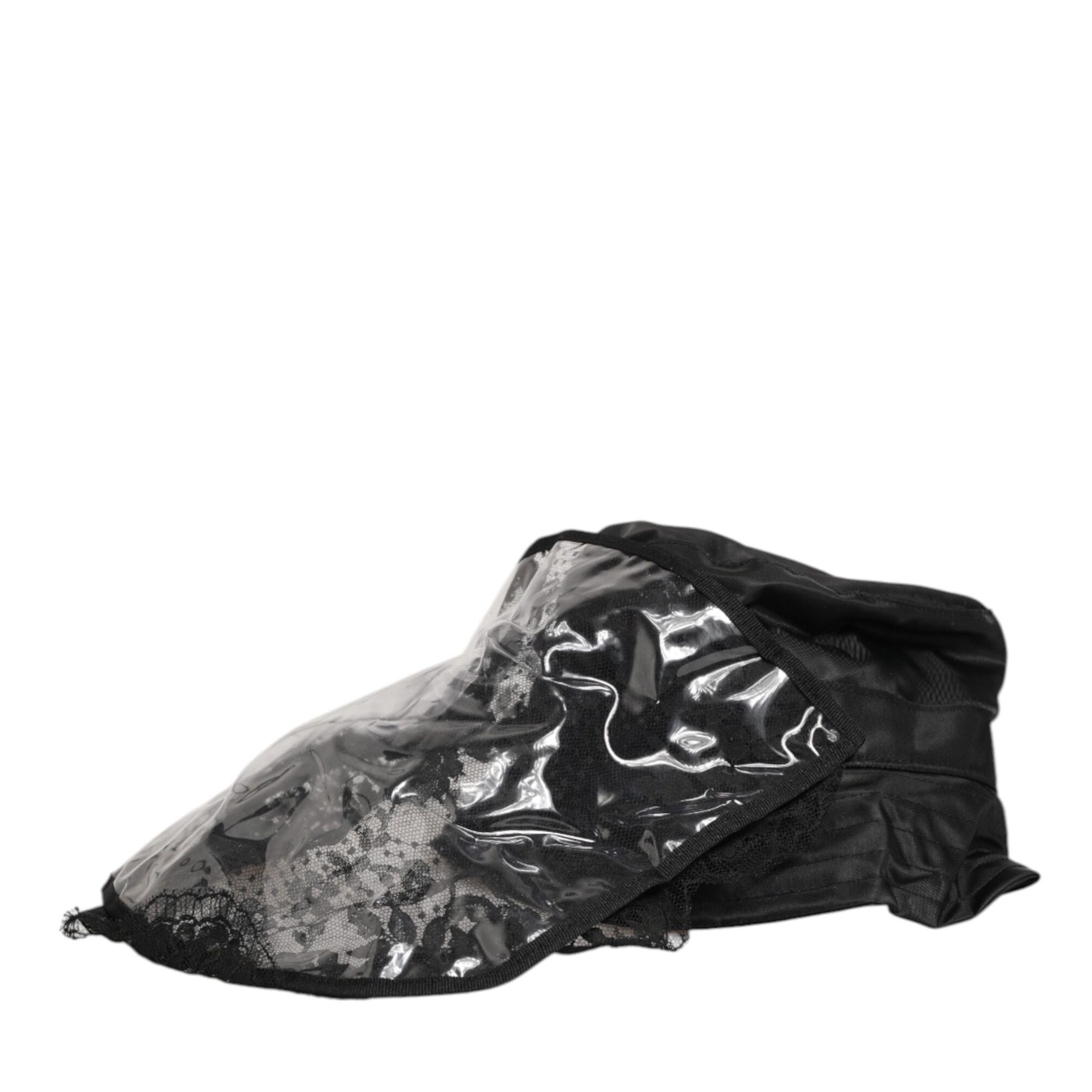 Dolce & Gabbana Black PVC Wide Brim Men Bucket Capello Hat