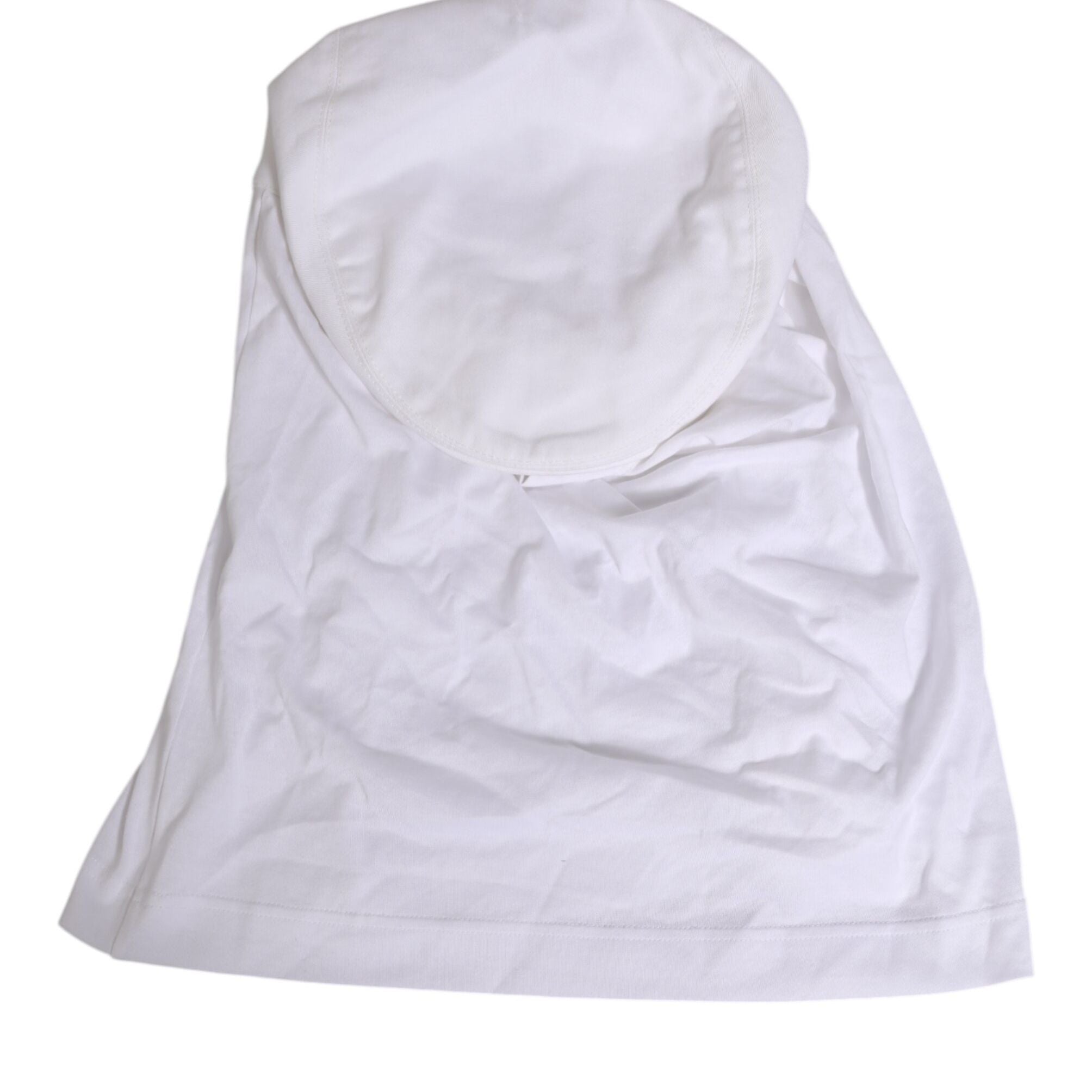 Dolce & Gabbana White Cotton DG Logo Plaque Baseball Balaclava Hat