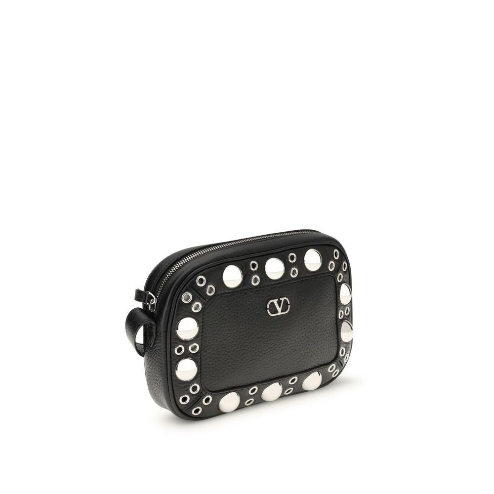Valentino Garavani Black Leather Shoulder Bag