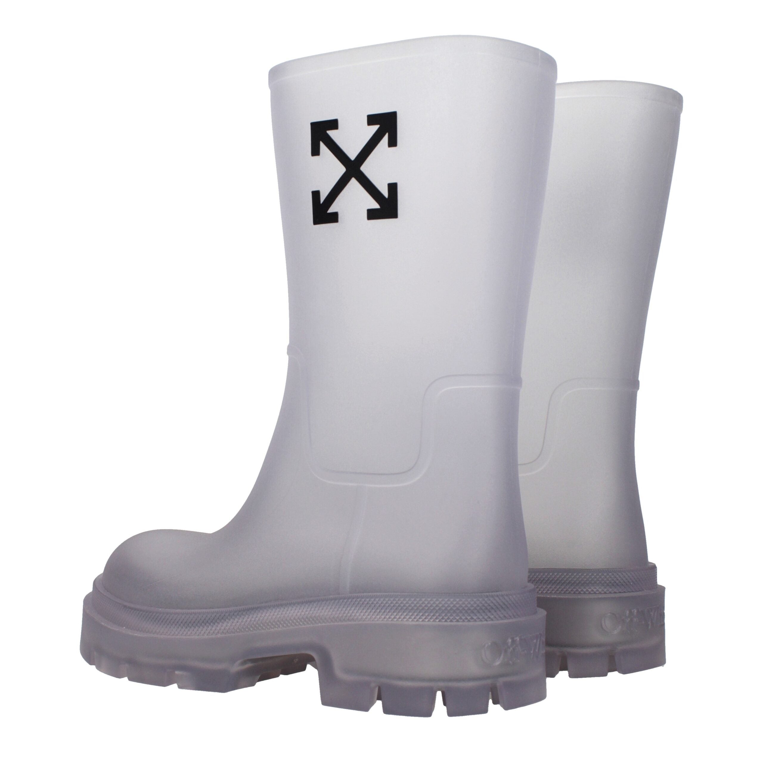 Off-White Transparent Pvc Ankle Boots