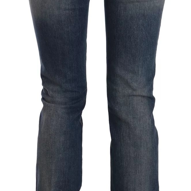 Ermanno Scervino Blue Washed Boot Cut Casual Denim Pants Jeans