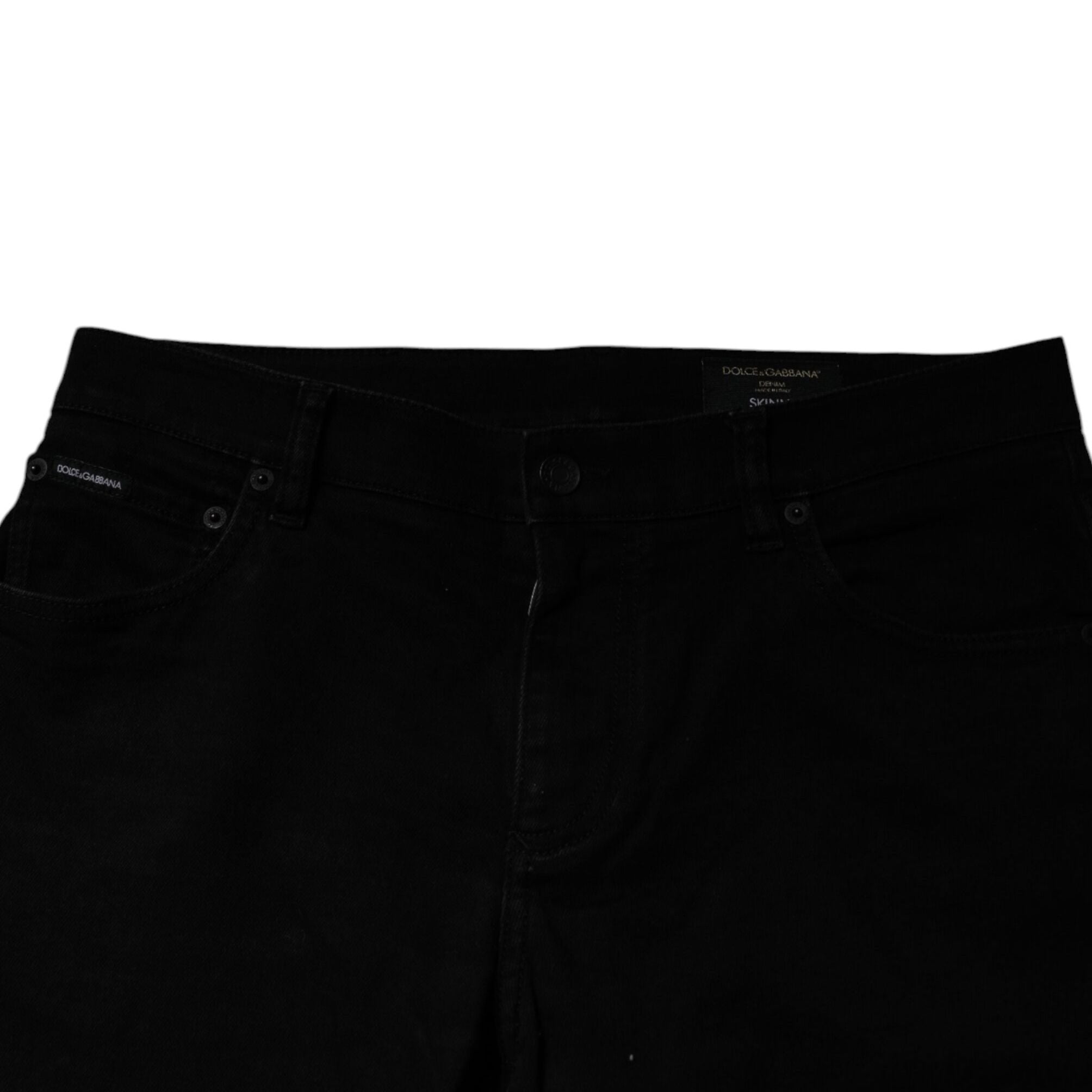 Dolce & Gabbana Black Cotton Stretch Skinny Men Denim Jeans