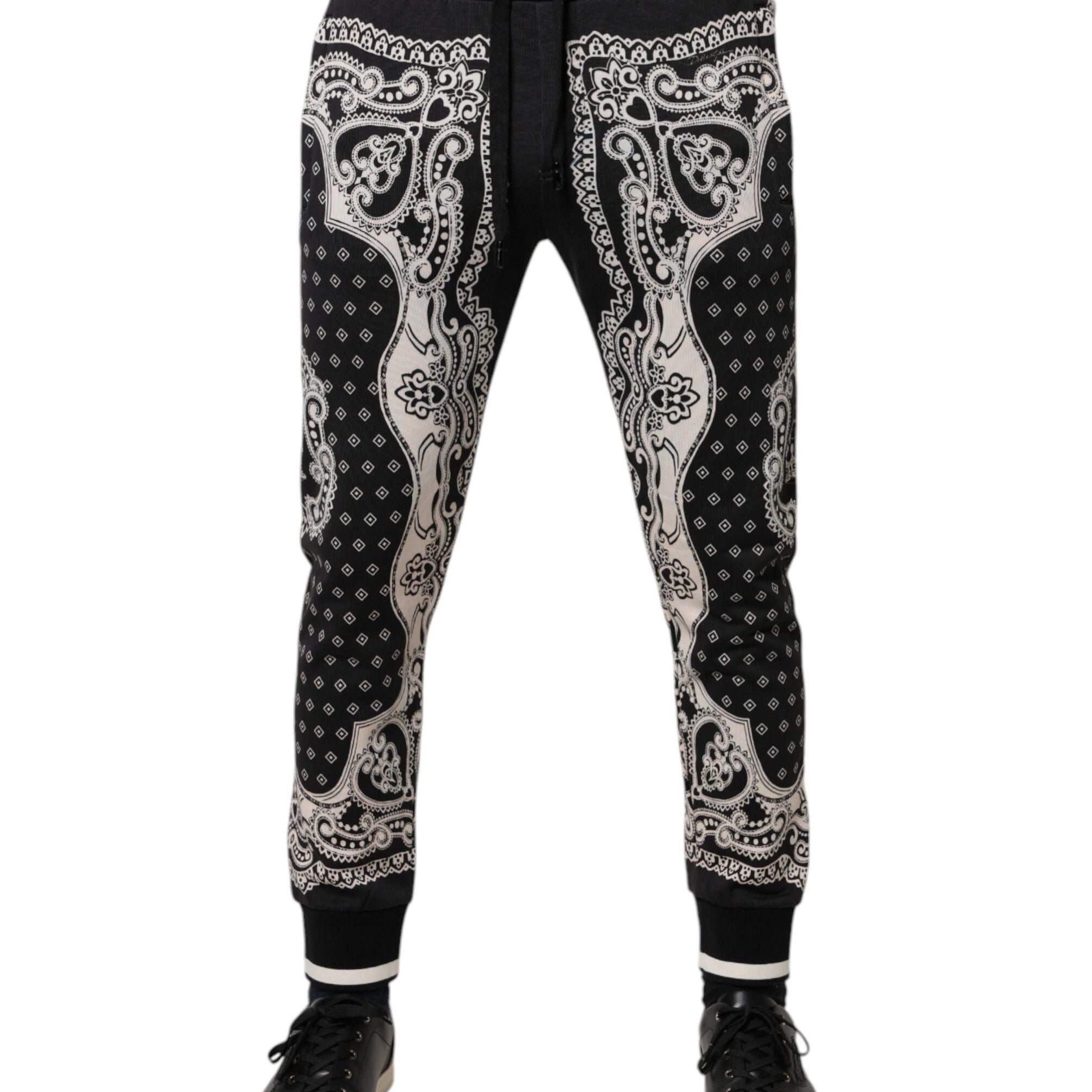 Dolce & Gabbana Black Cotton Bandana Jogger Sweatpants Pants