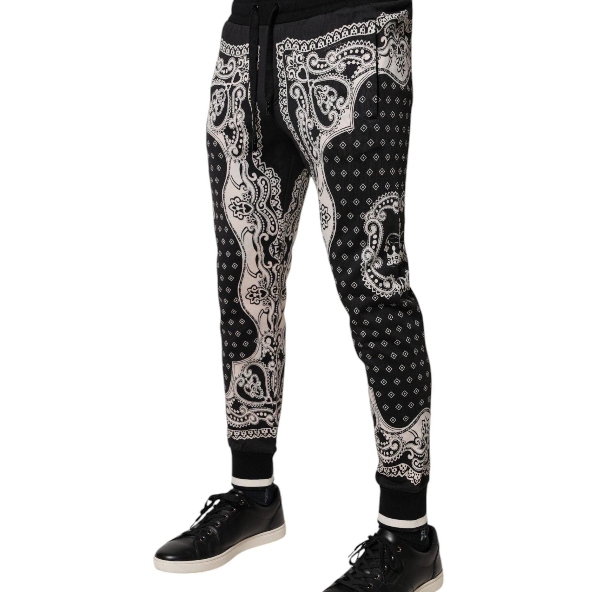 Dolce & Gabbana Black Cotton Bandana Jogger Sweatpants Pants
