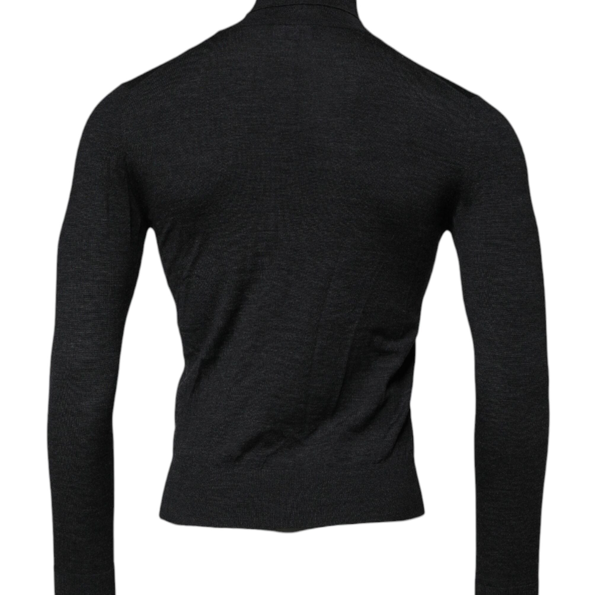 Dolce & Gabbana Black Wool Turtle Neck Men Pullover Sweater