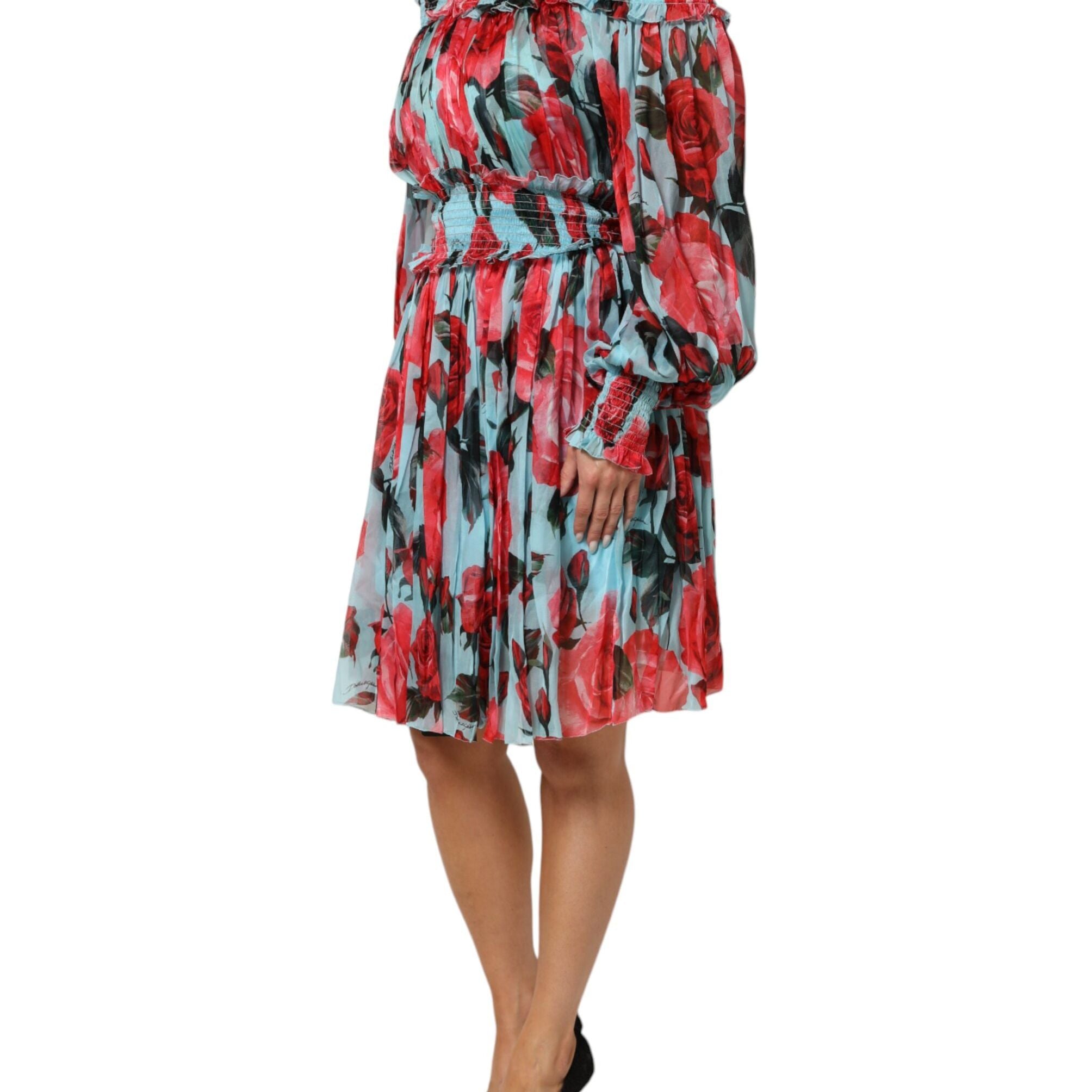 Dolce & Gabbana Multicolor Romantic Floral Silk Chiffon Dress