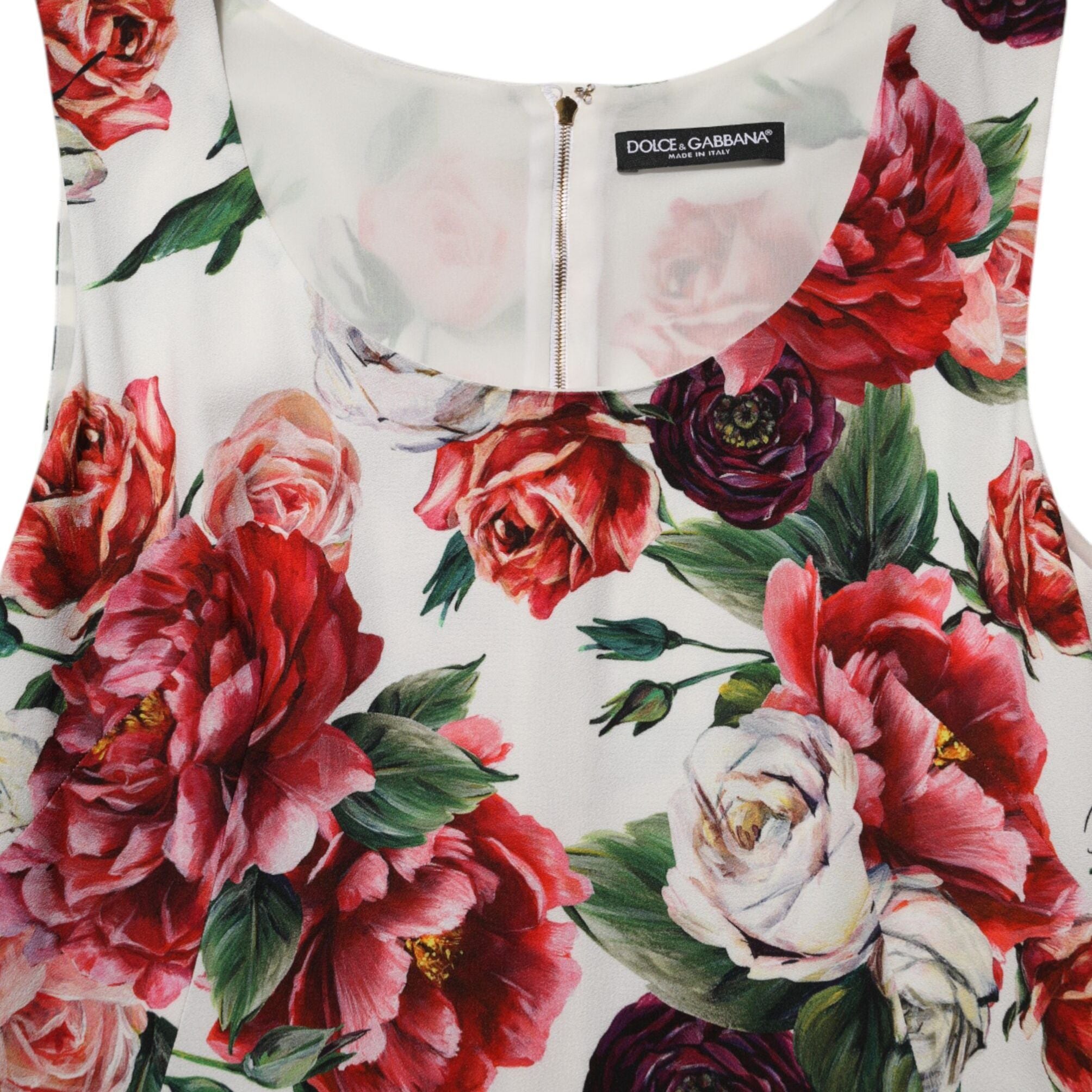 Dolce & Gabbana Multicolor Floral Print Viscose Sheath Dress