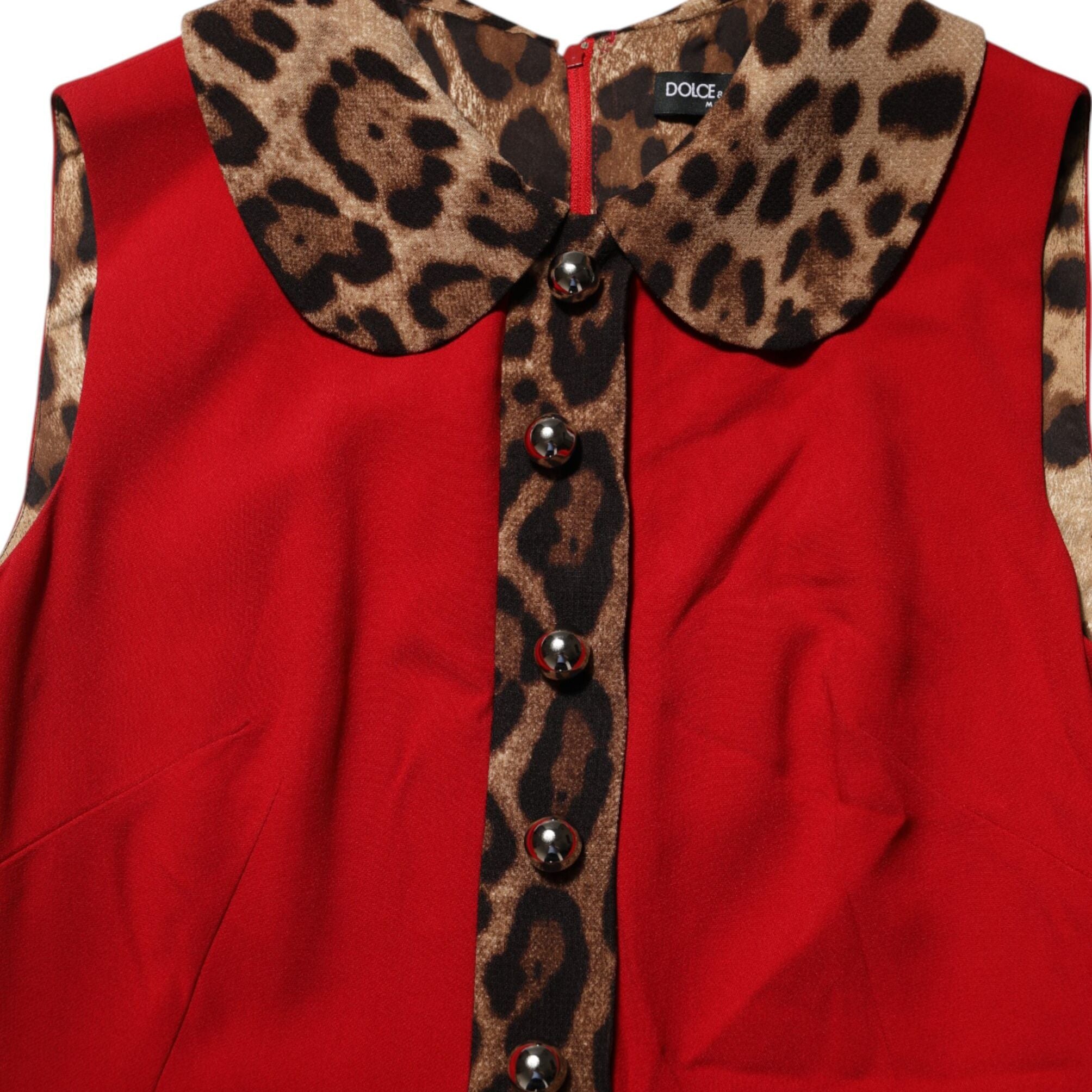 Dolce & Gabbana Red Leopard Viscose Sheath A-line Dress