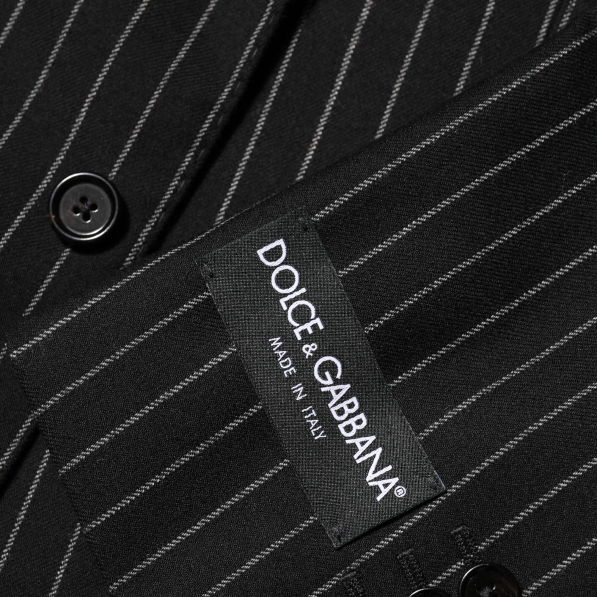 Dolce & Gabbana Black Stripes 2 Buttons Suit Jacket Blazer