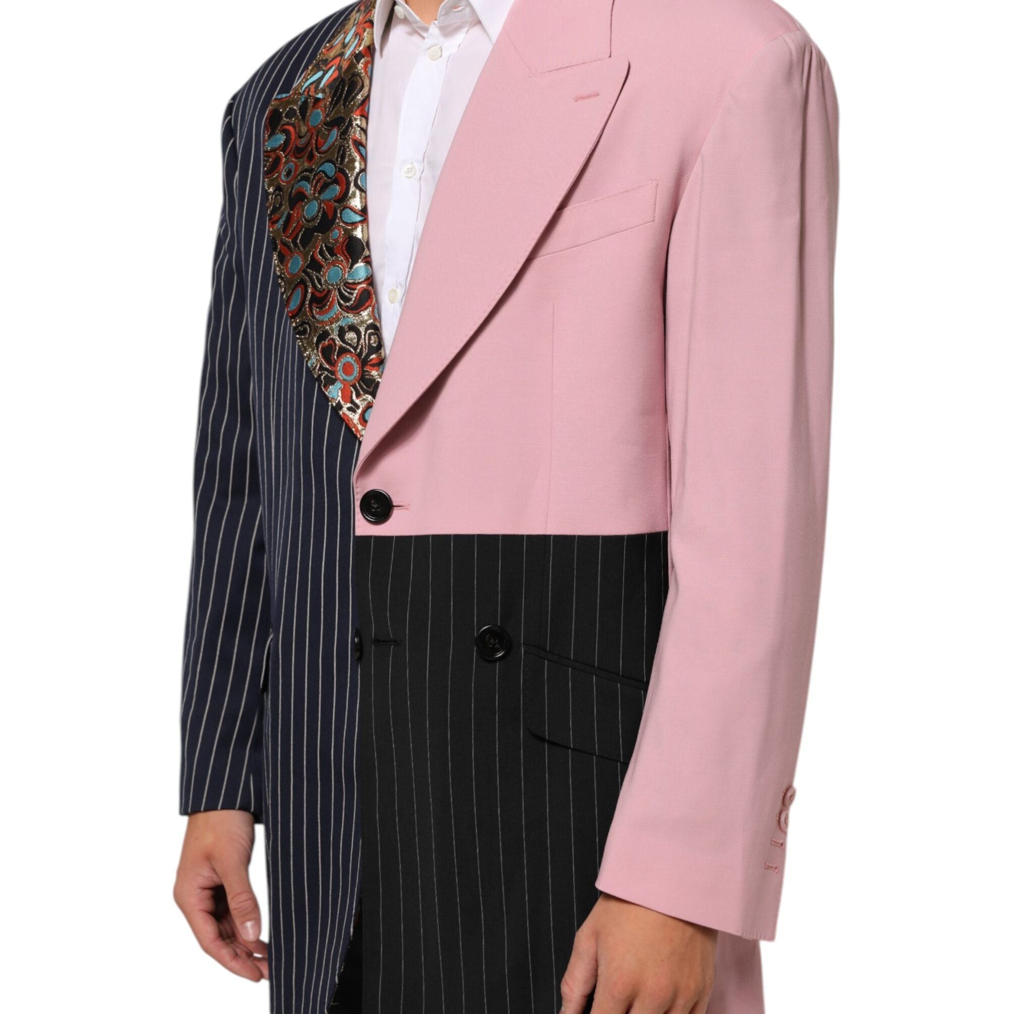 Dolce & Gabbana Multicolor Patchwork Single Breasted Jacket Blazer