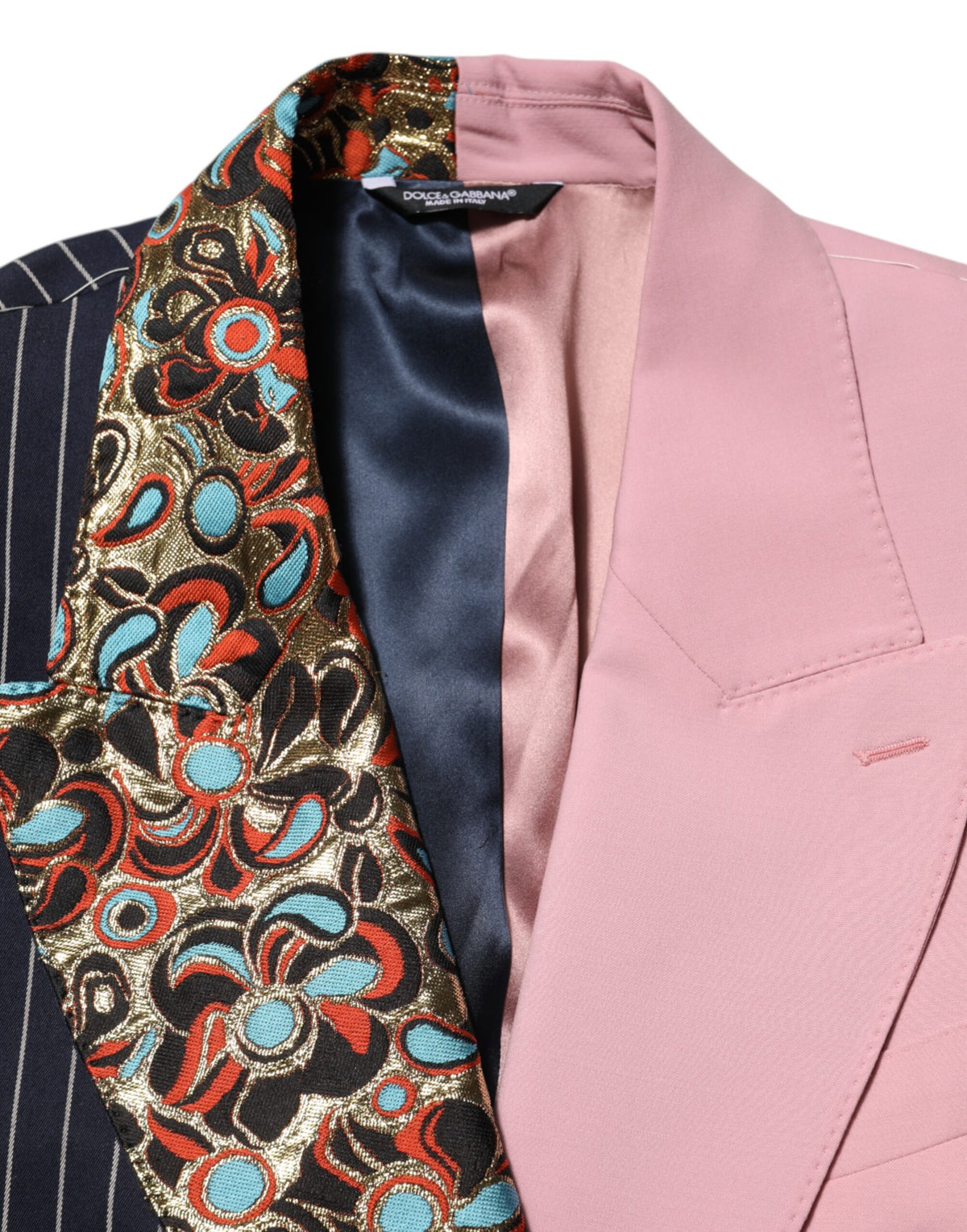 Dolce & Gabbana Multicolor Patchwork Single Breasted Jacket Blazer