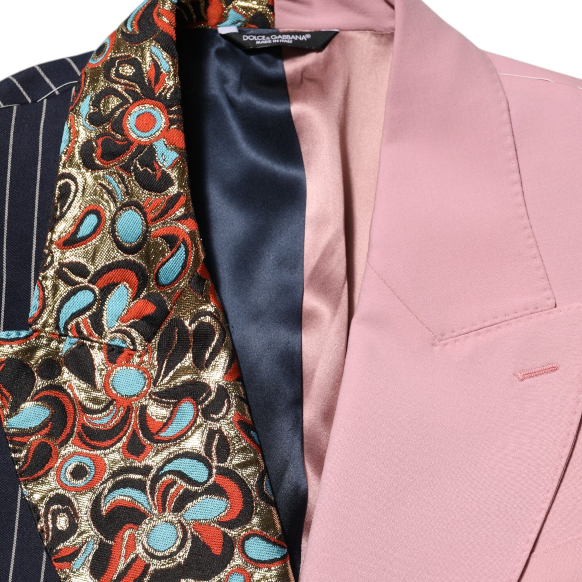 Dolce & Gabbana Multicolor Patchwork Single Breasted Jacket Blazer
