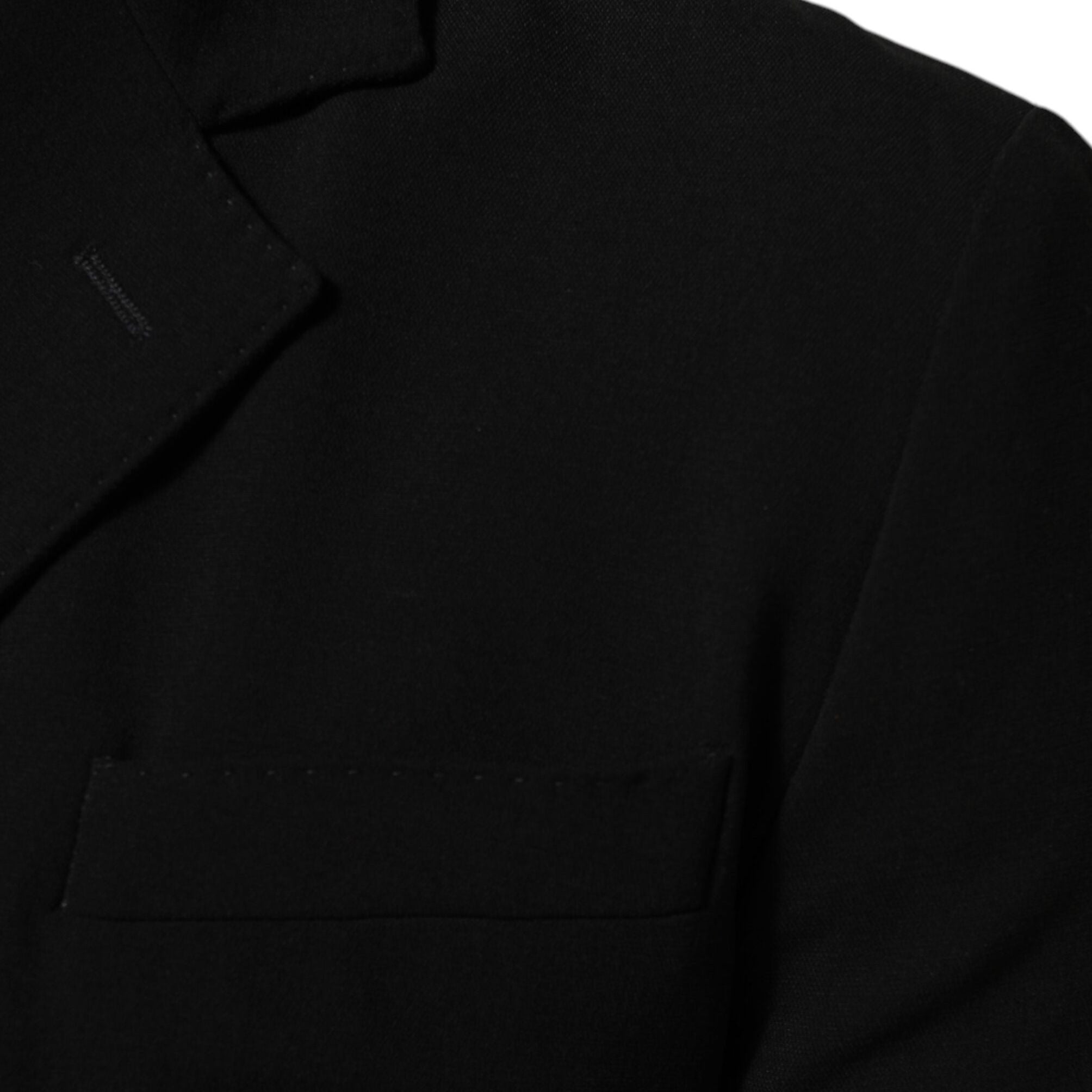 Dolce & Gabbana Black Wool Double Breasted Men Jacket Blazer