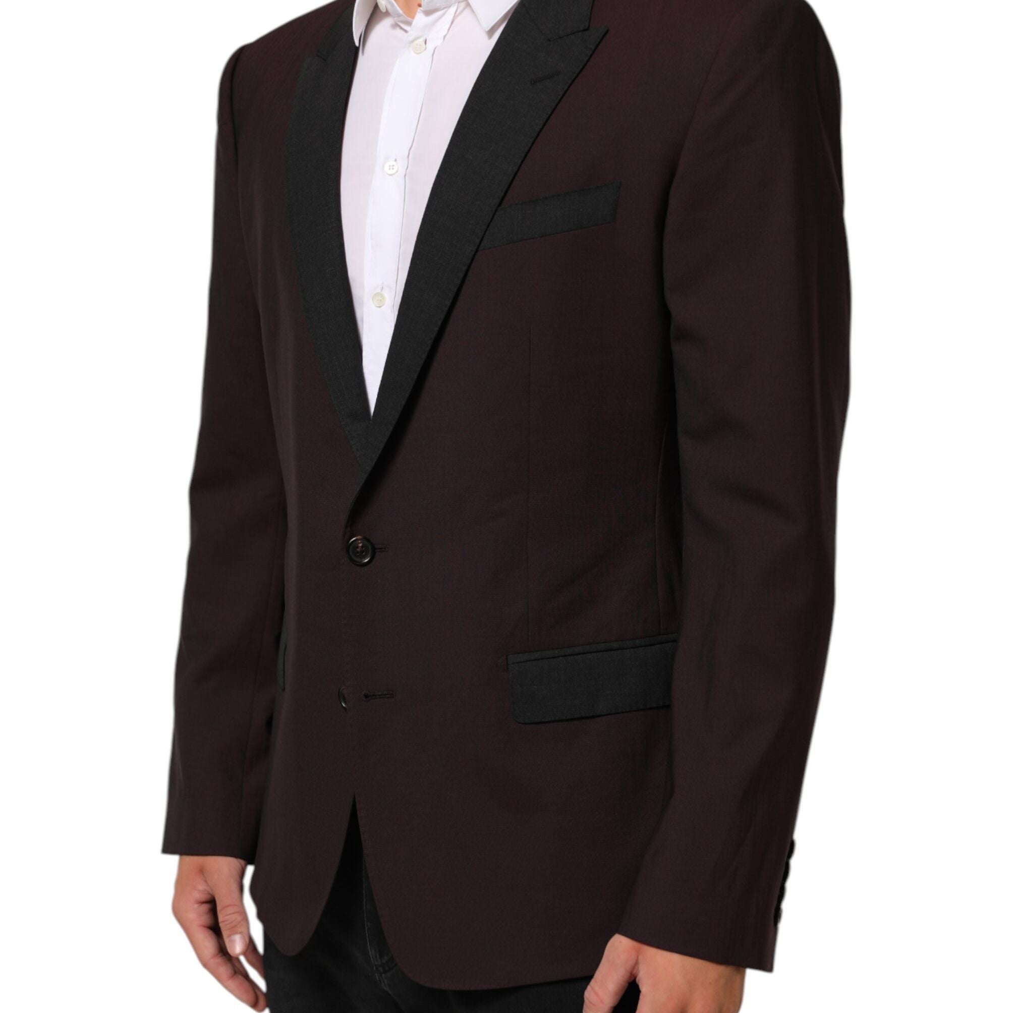 Dolce & Gabbana Maroon Wool 2 Buttons Suit Jacket Blazer
