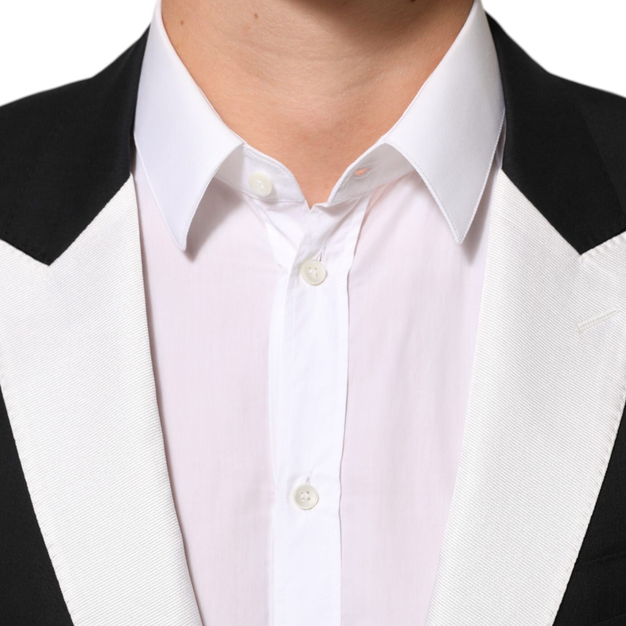 Dolce & Gabbana Black White MARTINI 1 Button Men Suit Blazer