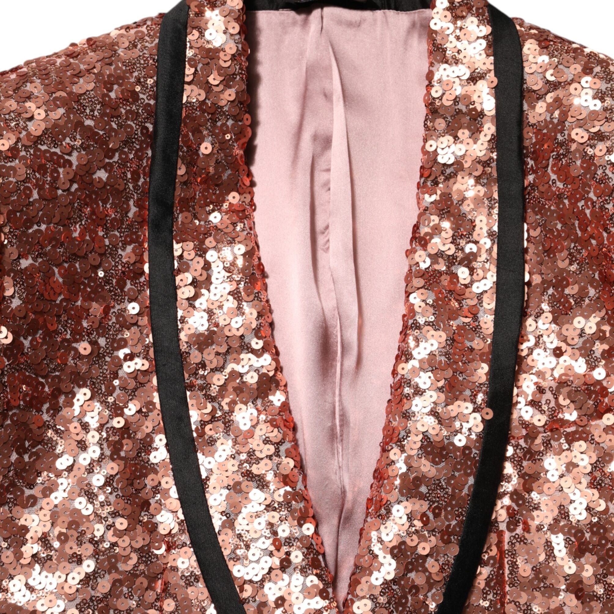 Dolce & Gabbana Pink Sequin SICILIA 1 Button Men Suit Blazer
