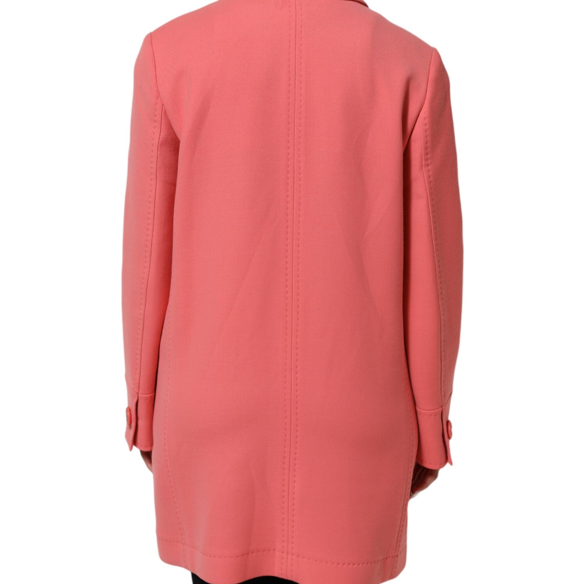 Dolce & Gabbana Pink Buttoned Down Trench Coat Jacket