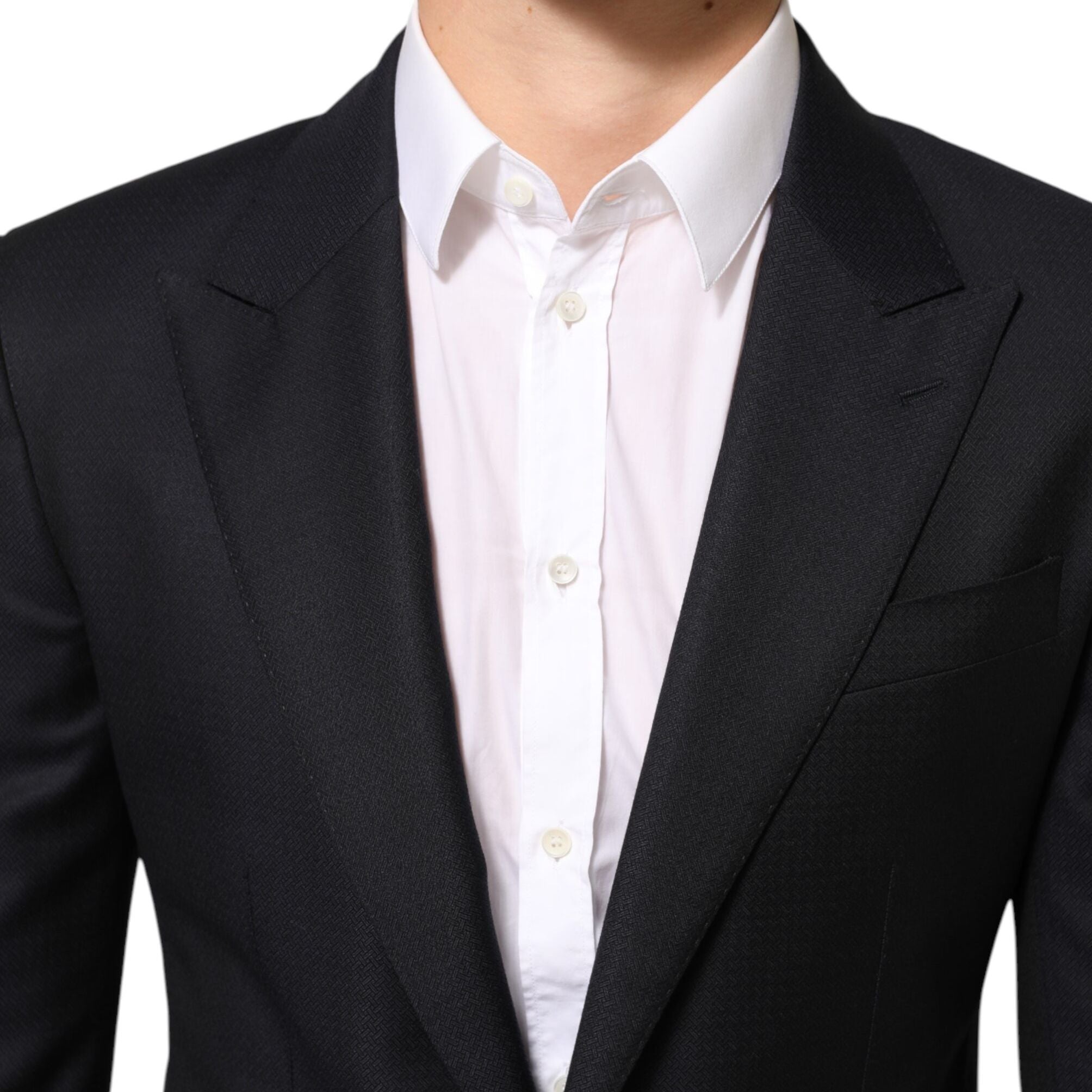 Dolce & Gabbana Dark Blue Wool NAPOLI 2 Button Men Suit Blazer