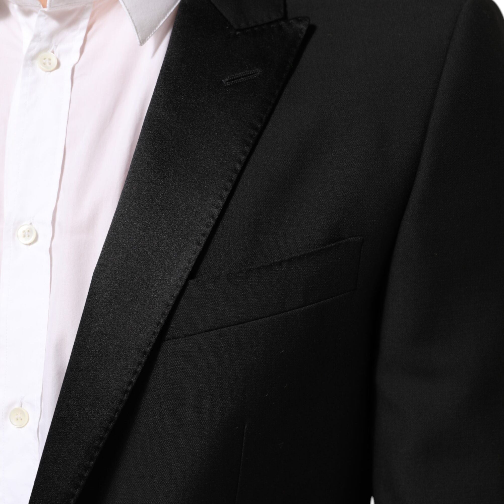 Dolce & Gabbana Black Wool MARTINI 2 Button Men Suit Blazer