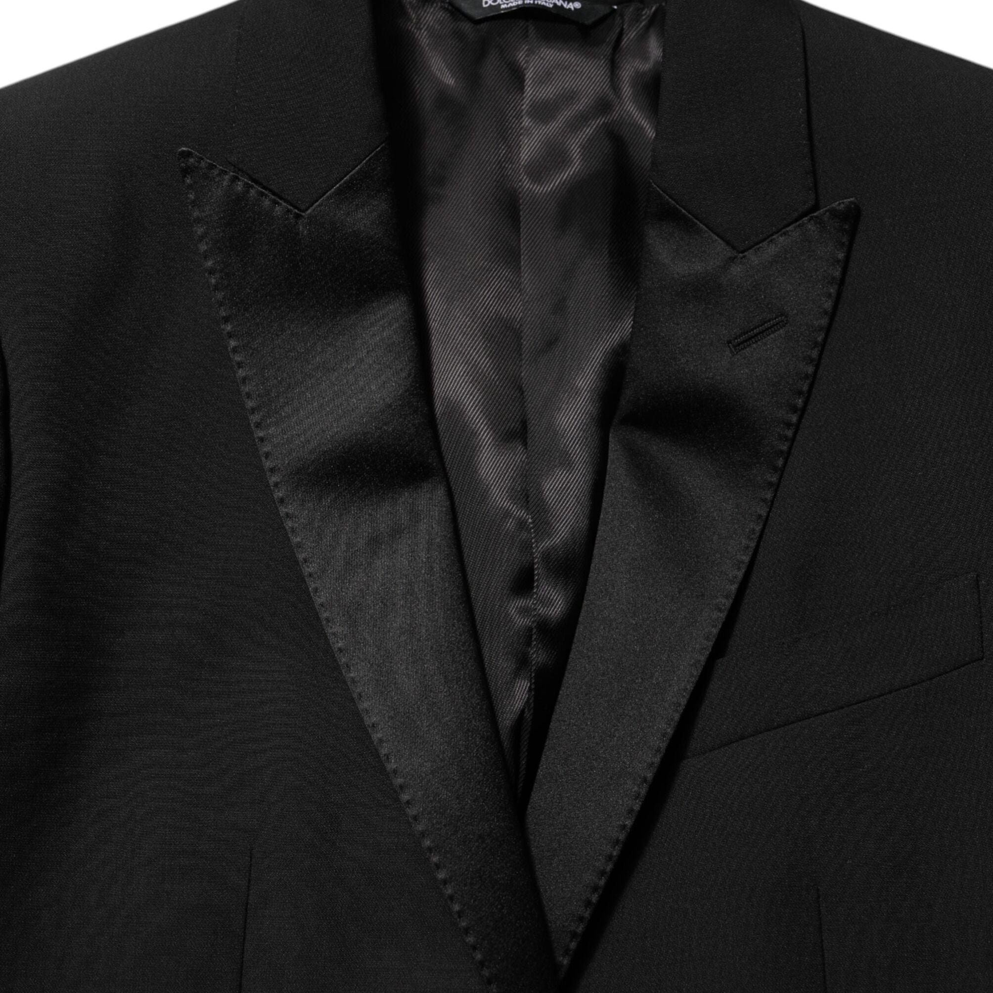 Dolce & Gabbana Black Wool MARTINI 2 Button Men Suit Blazer