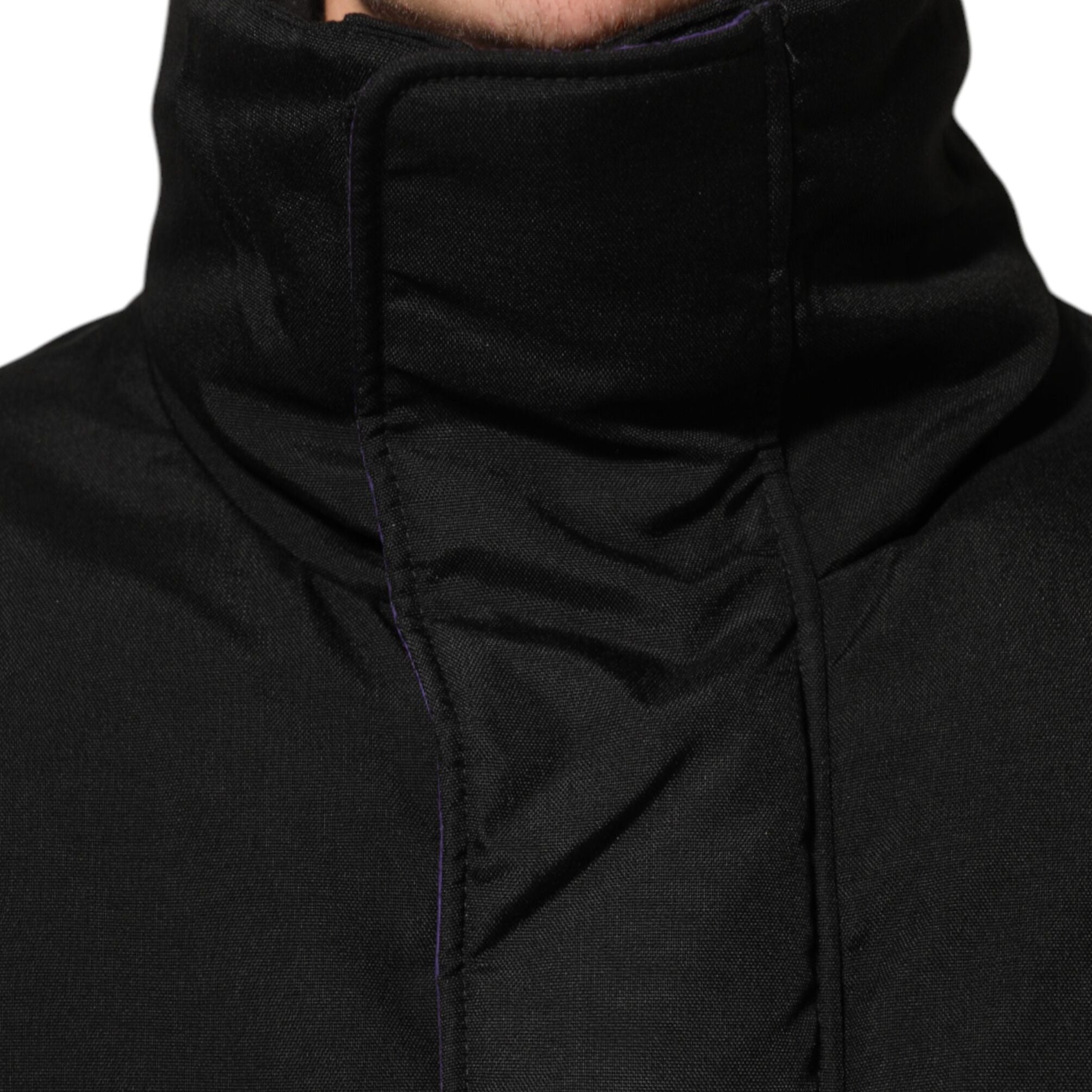 Dolce & Gabbana Black Nylon Puffer Men Full Zip Jacket