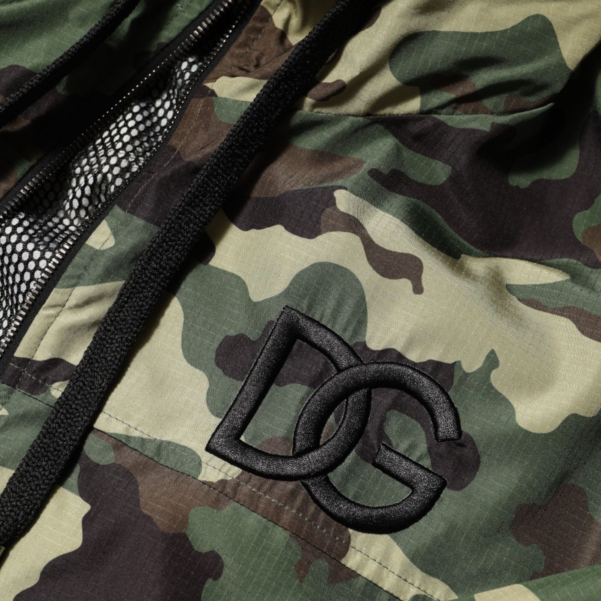 Dolce & Gabbana Green Camouflage Hooded Sweatshirt Jacket