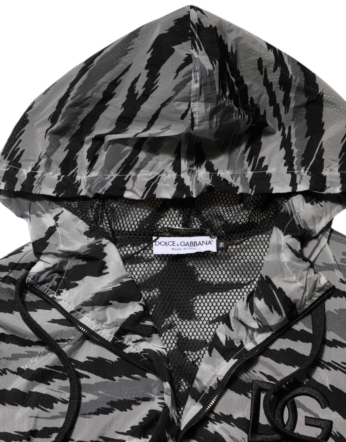 Dolce & Gabbana Gray Camouflage Hooded Sweatshirt Jacket