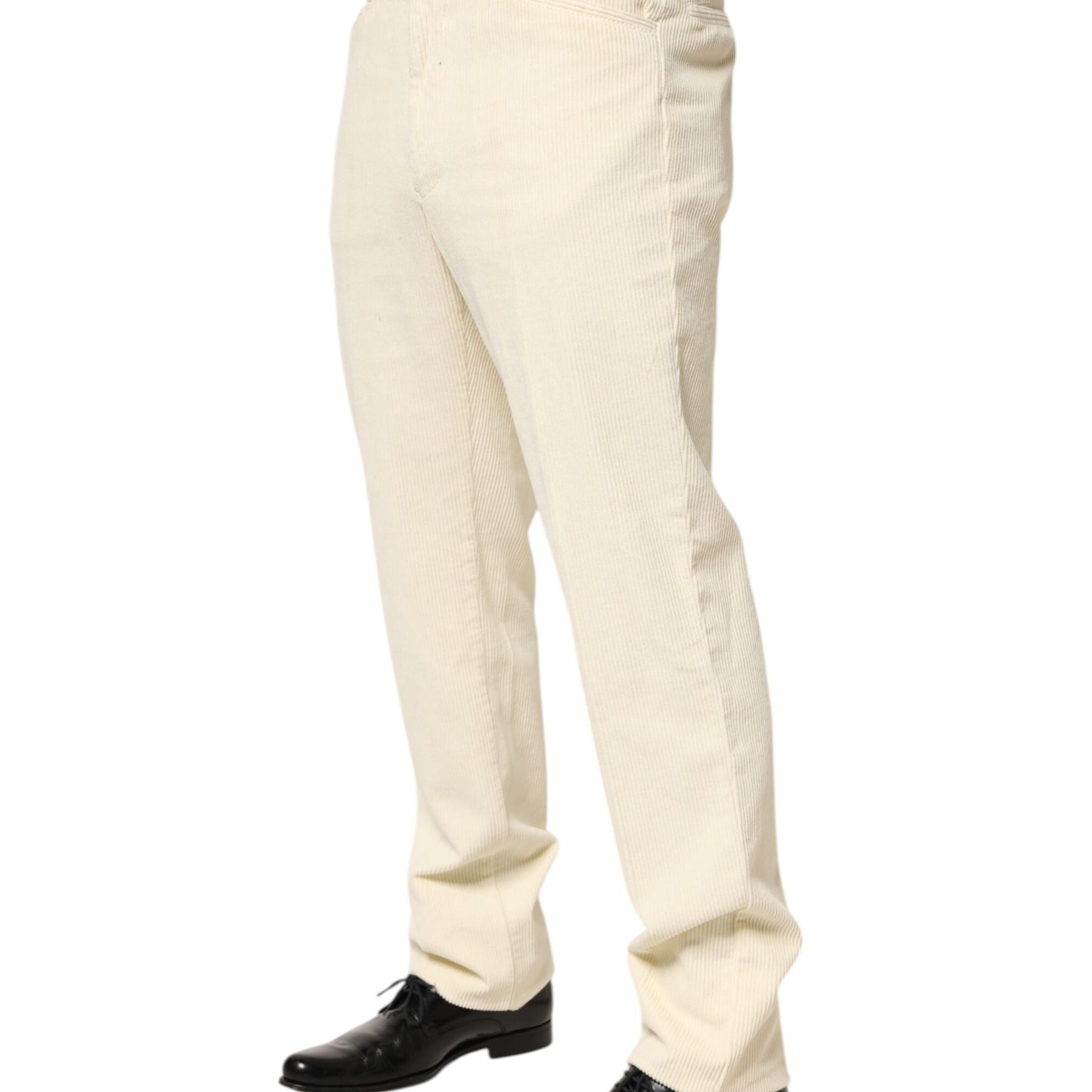 Burberry Beige Corduroy Cotton Straight Men Trouser Pants