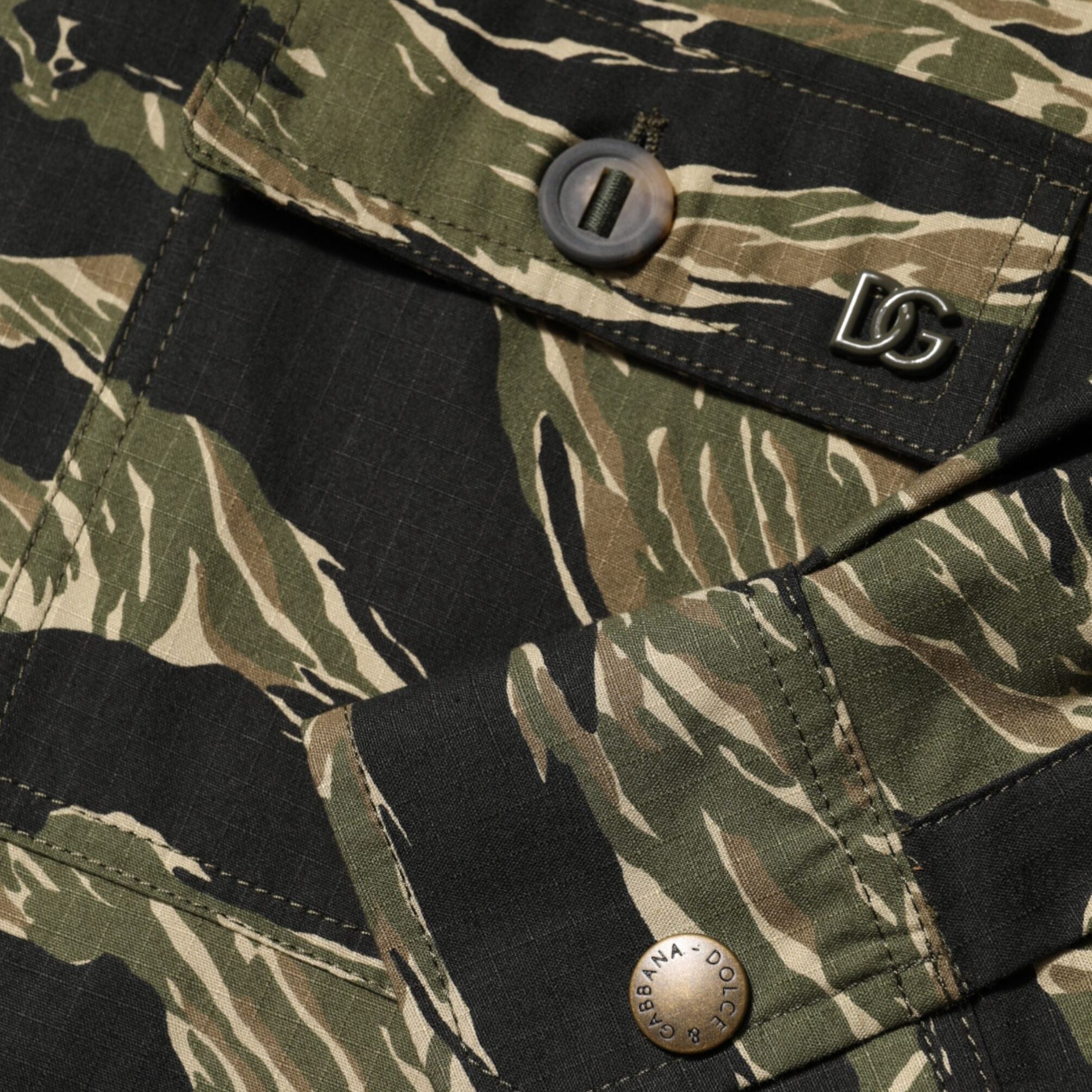 Dolce & Gabbana Multicolor Camouflage Cotton Casual Shirt