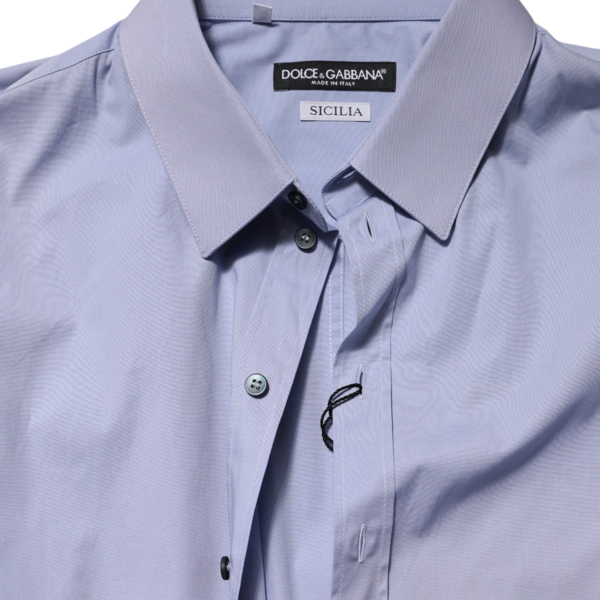 Dolce & Gabbana Blue SICILIA Cotton Men Dress Formal Shirt