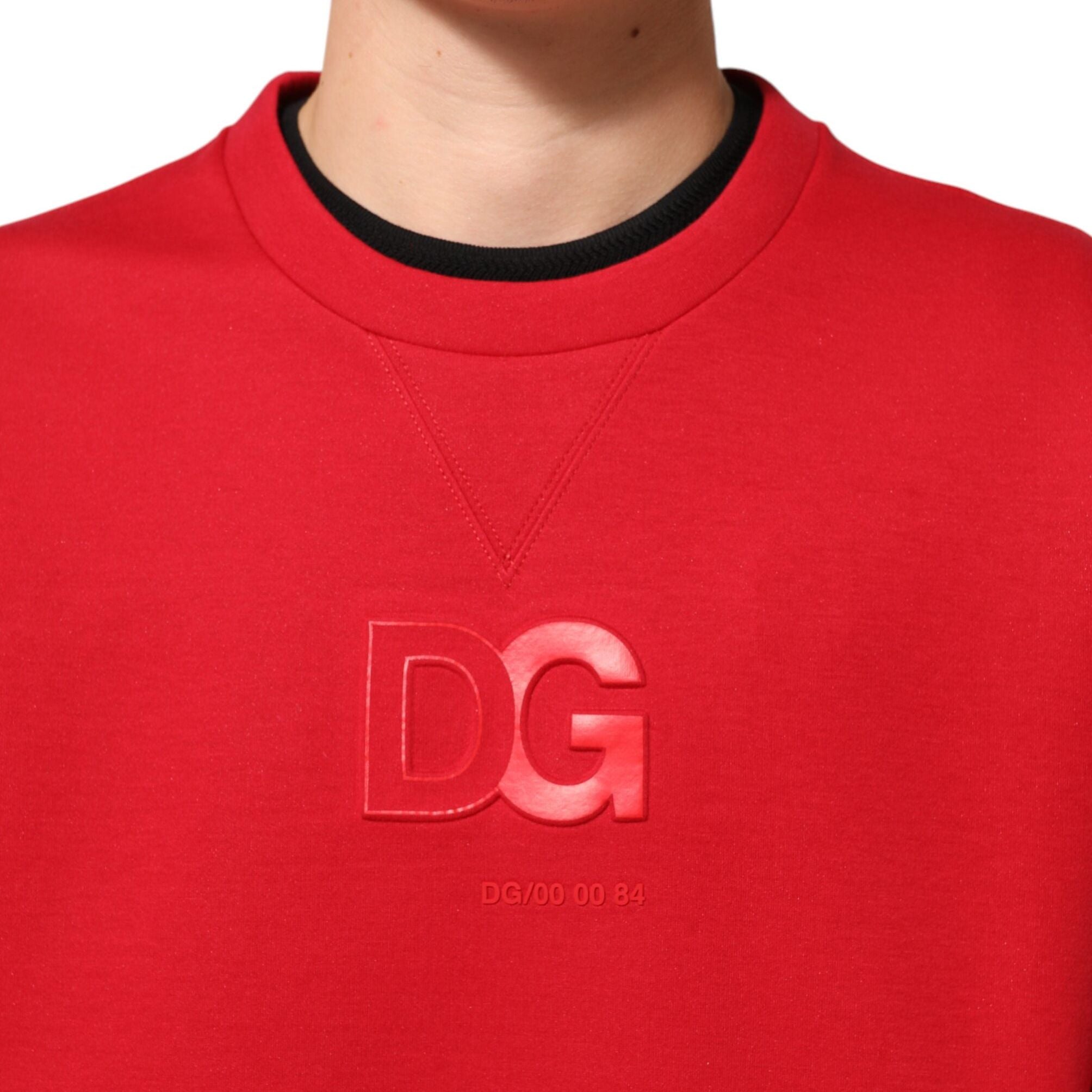 Dolce & Gabbana Red DG Logo Crew Neck Men Sweatshirt Sweater