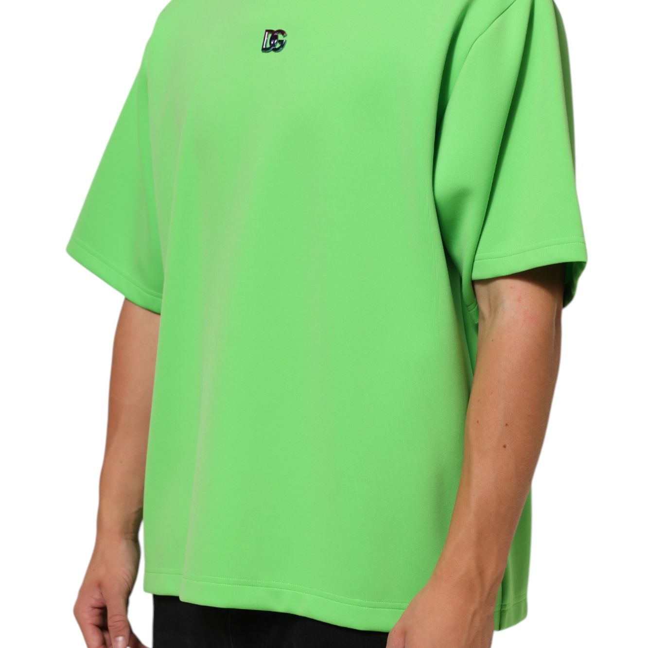 Dolce & Gabbana Green Logo Crew Neck Short Sleeves T-shirt